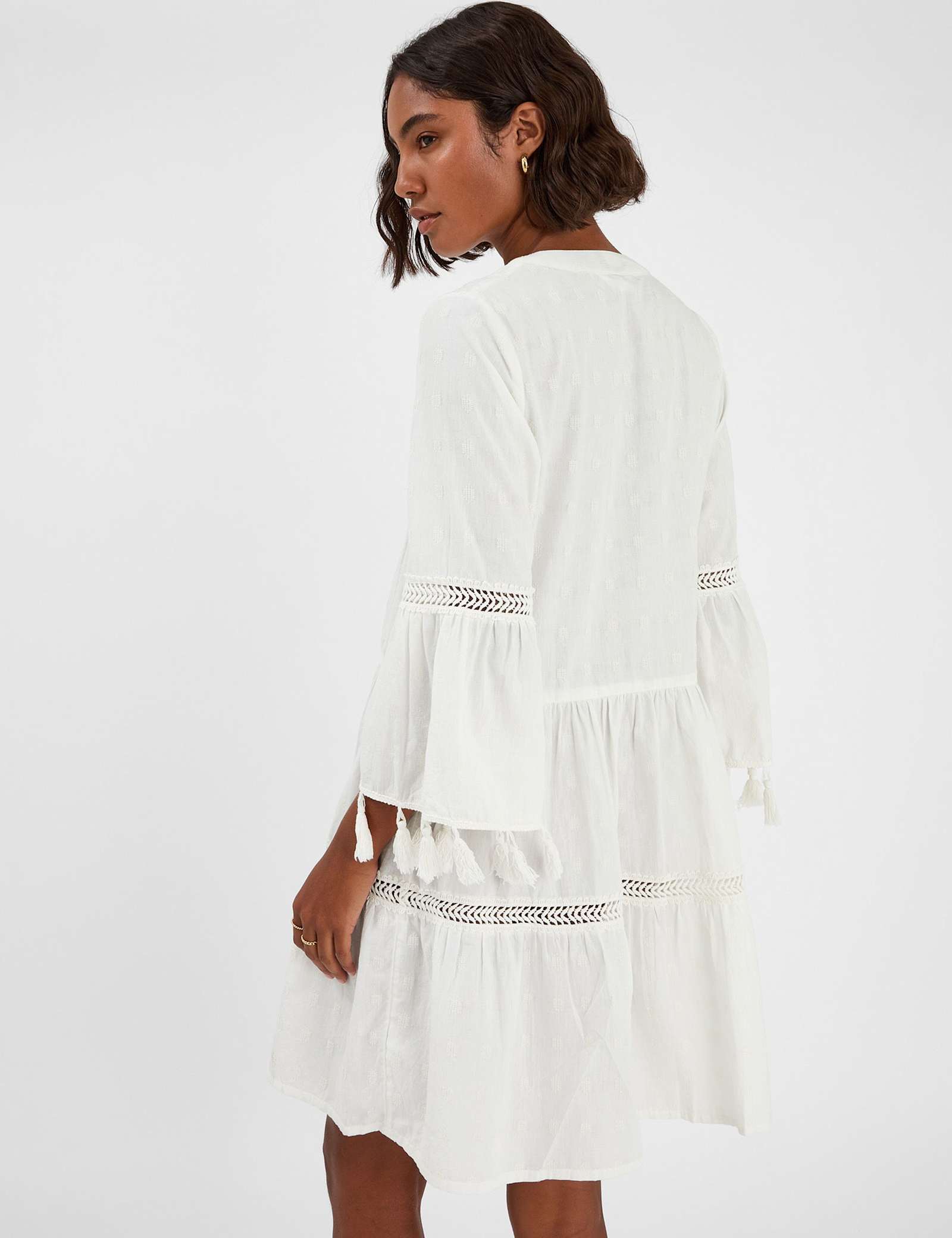 Cotton Rich V-Neck Mini Beach Dress - image 4