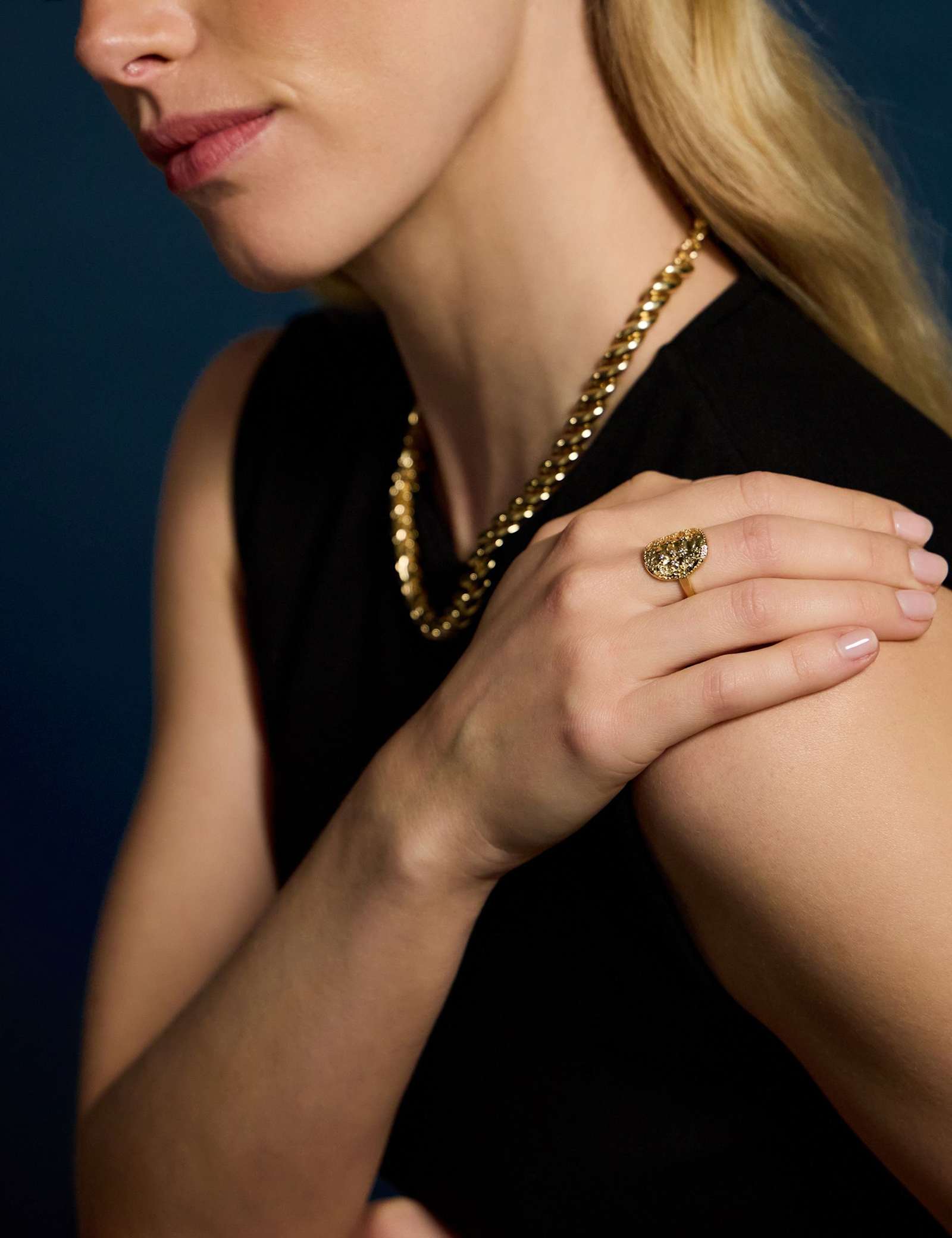 14ct Gold Plated Tone Coin Ring - image 2