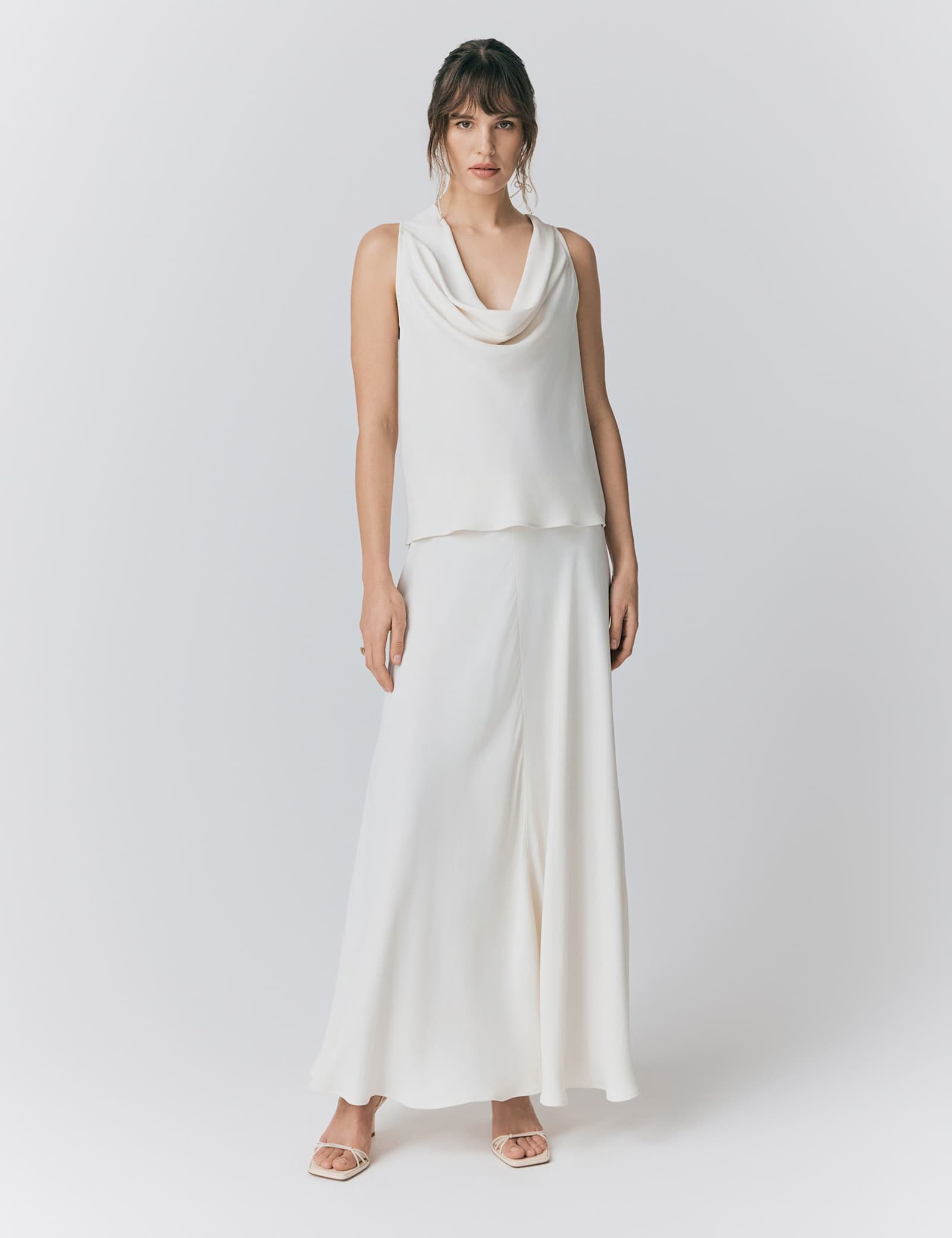 Satin Maxi Slip Skirt - image 1