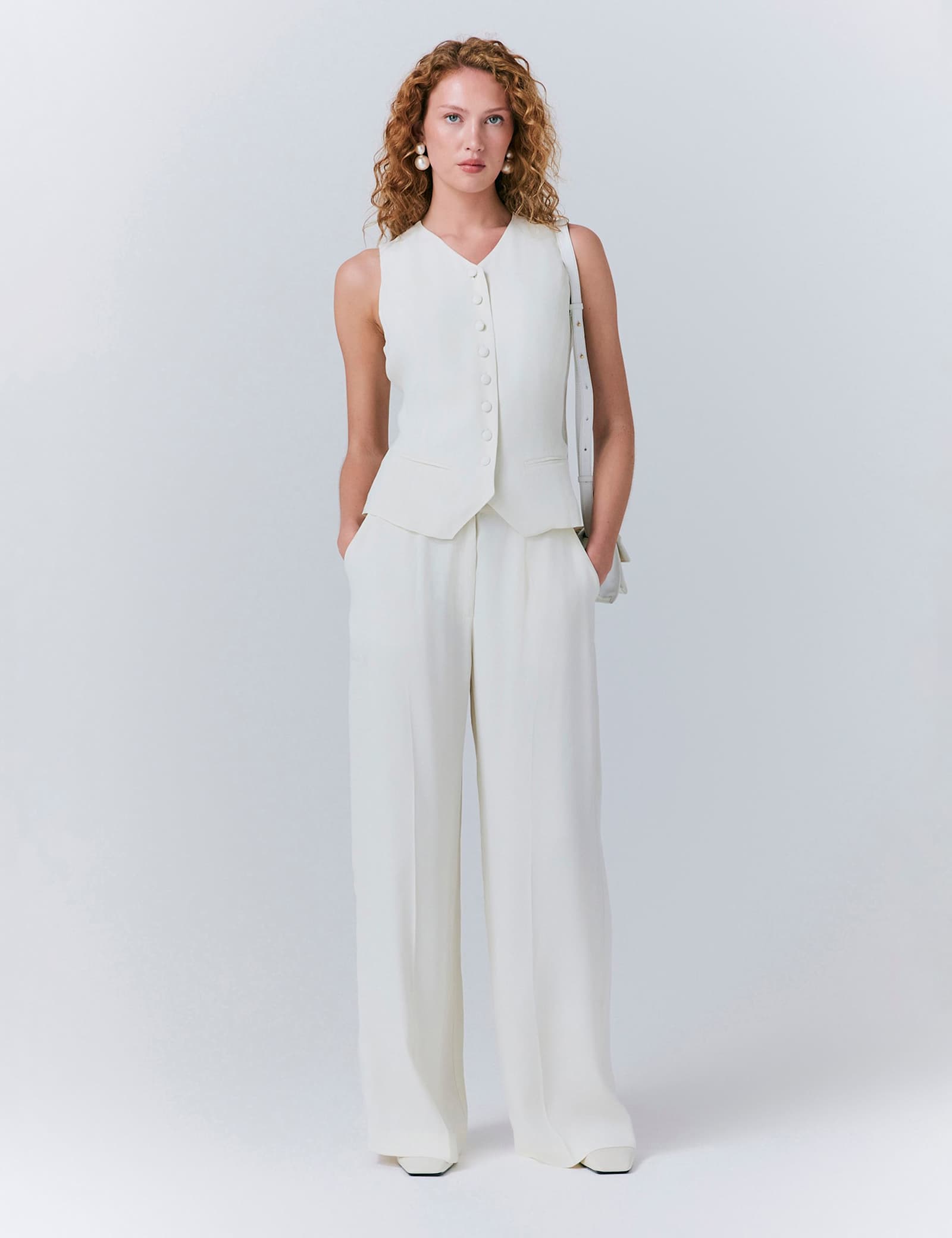 Crepe Single Breasted Waistcoat - image 4