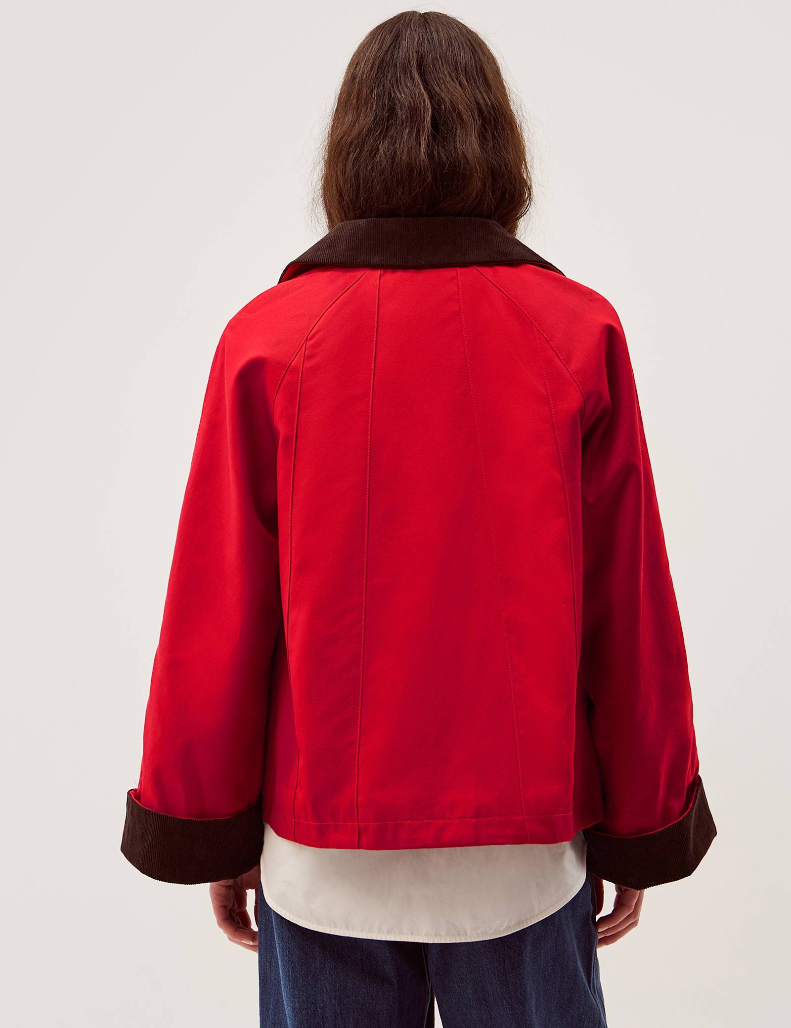 Cotton Blend Gingham Collared Barn Jacket - image 4