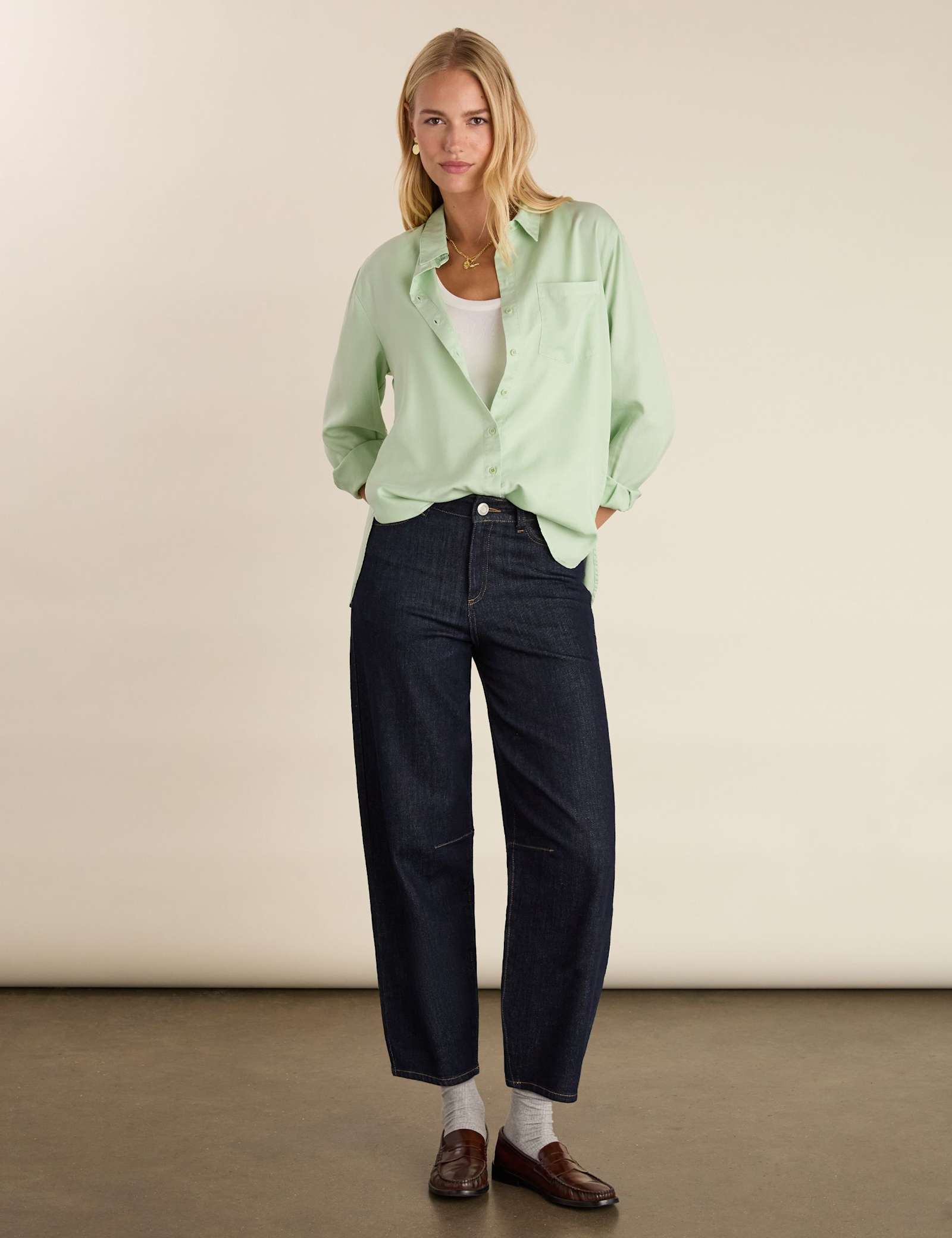 Pure Lyocell Collared Relaxed Shirt - image 5