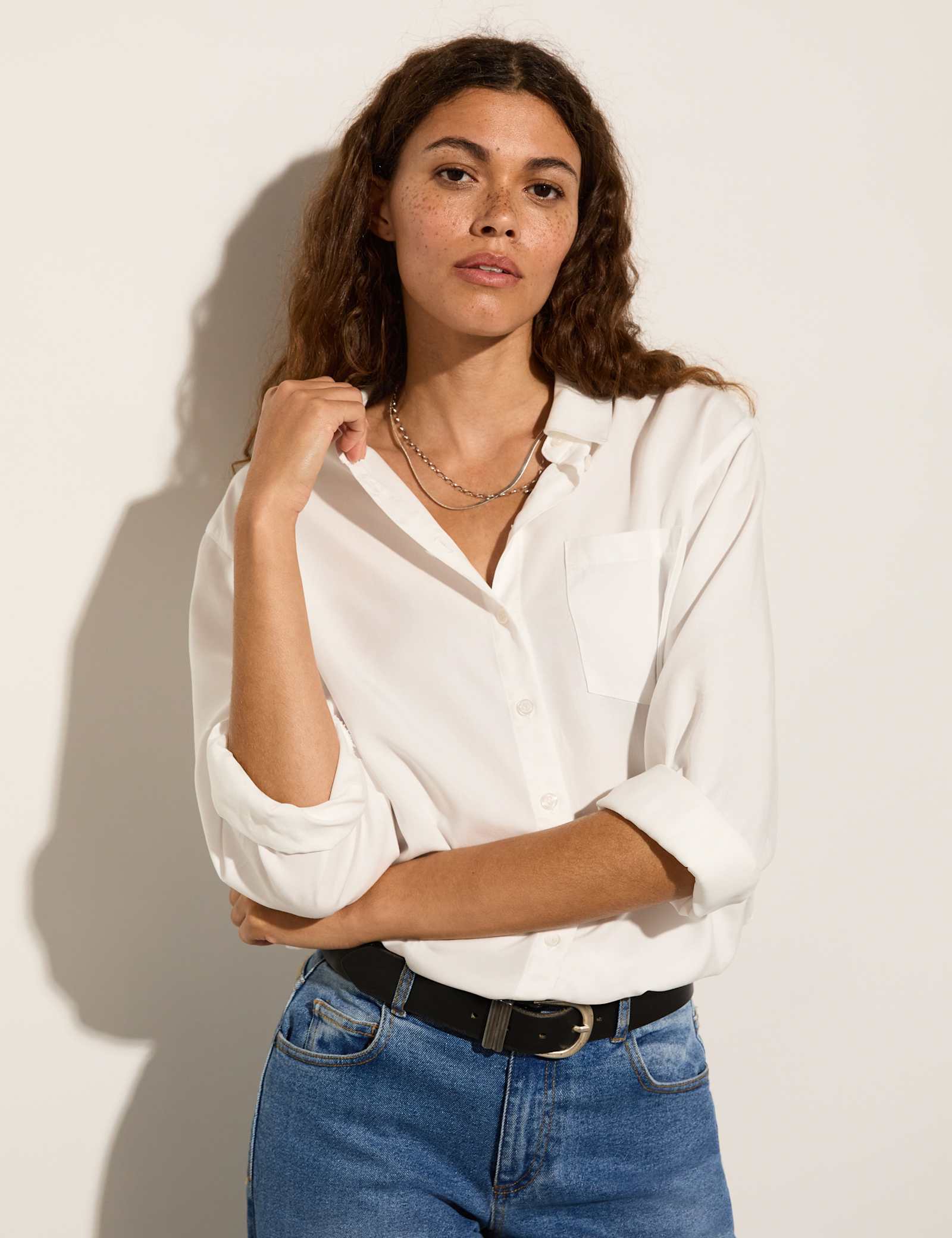 Pure Lyocell Collared Relaxed Shirt - image 2