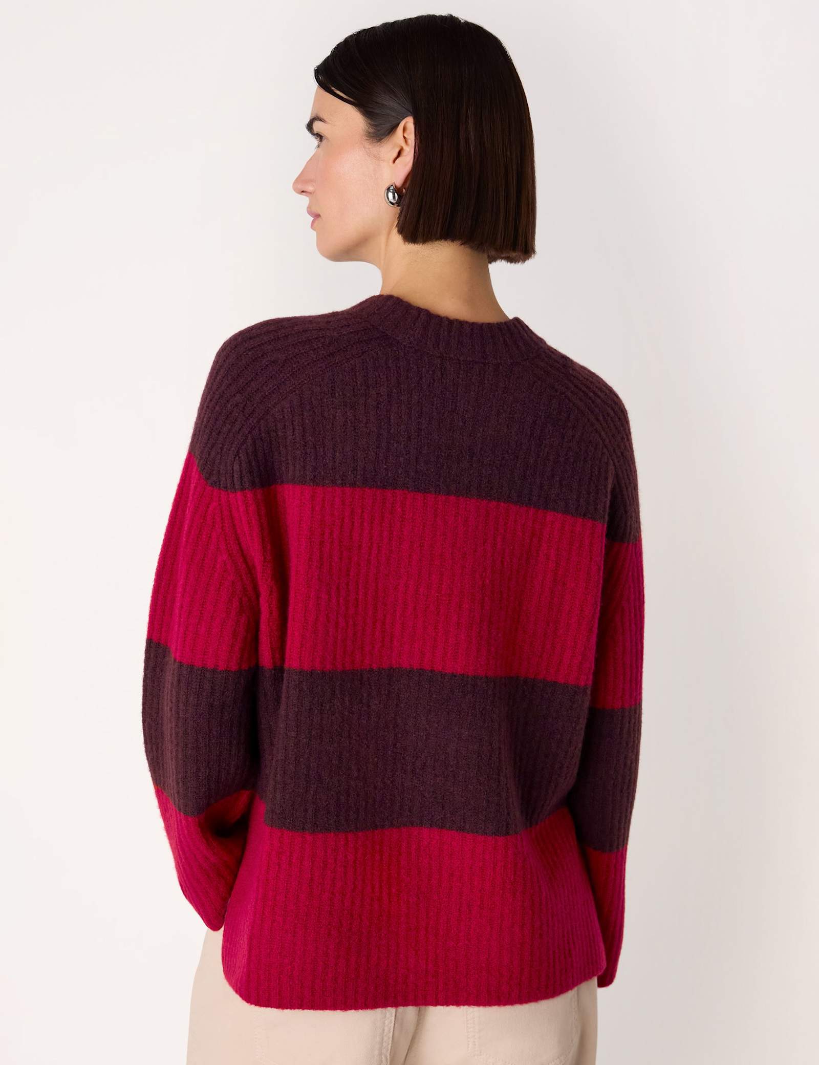 Wool Blend Striped Crew Neck Jumper - image 4