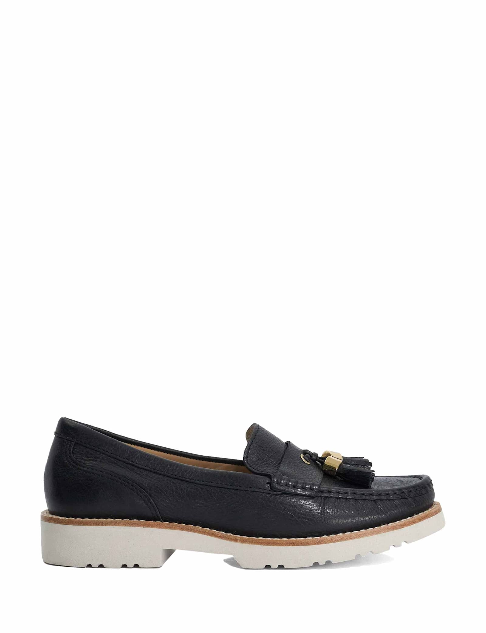 Wide Fit Leather Cleated Block Heel Loafer - image 1