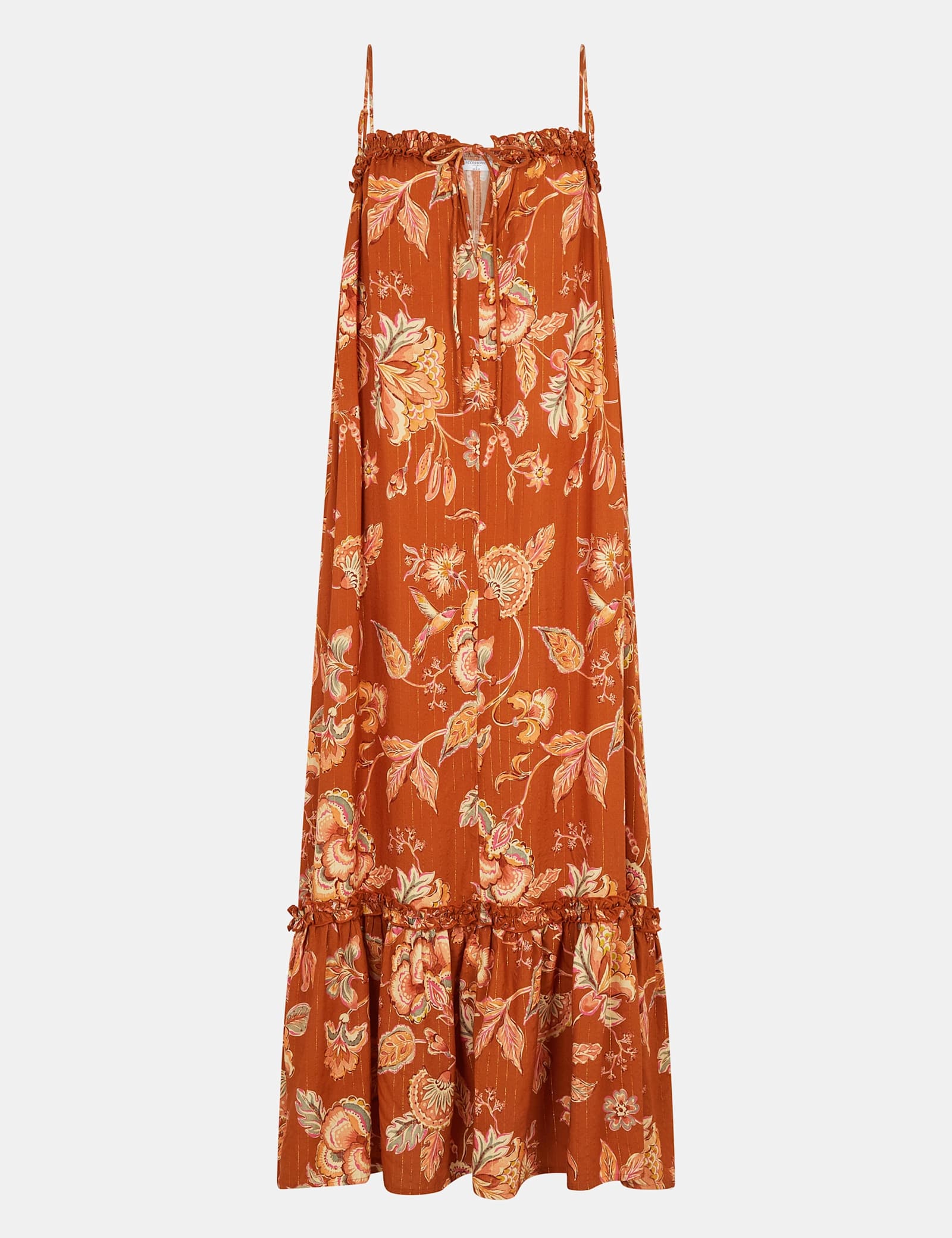Floral Frilled Maxi Beach Dress - image 1