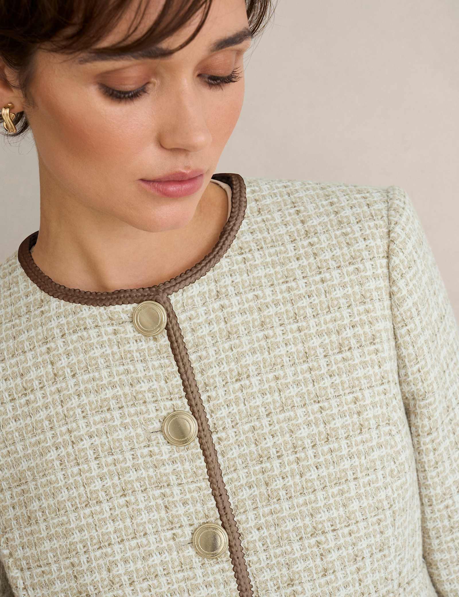 Cotton Rich Tweed Cropped Jacket - image 4