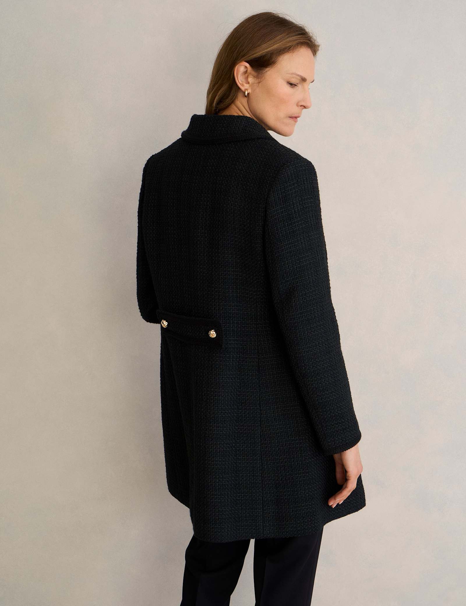 Textured Single Breasted Tailored Coat - image 3