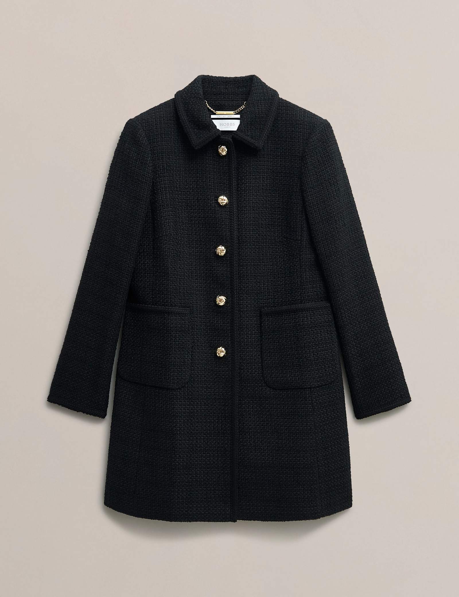 Textured Single Breasted Tailored Coat - image 1