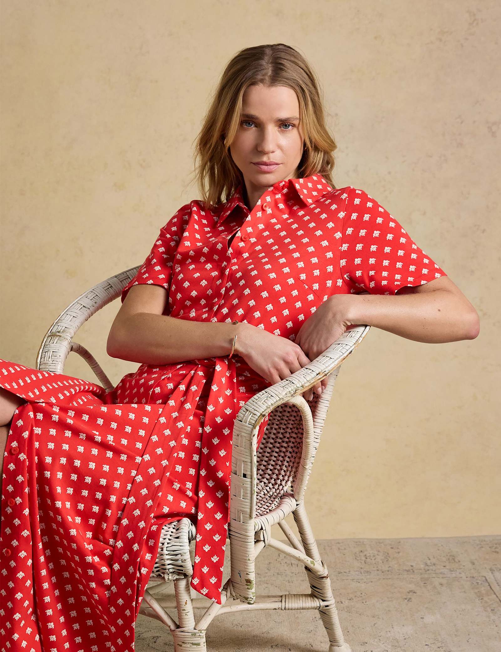 Cotton Rich Printed Midi Shirt Dress - image 2