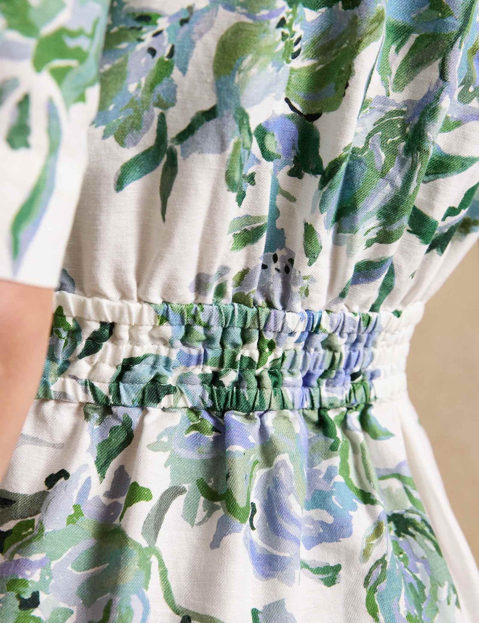 Linen Rich Floral Knot Midaxi Shirt Dress - image 5