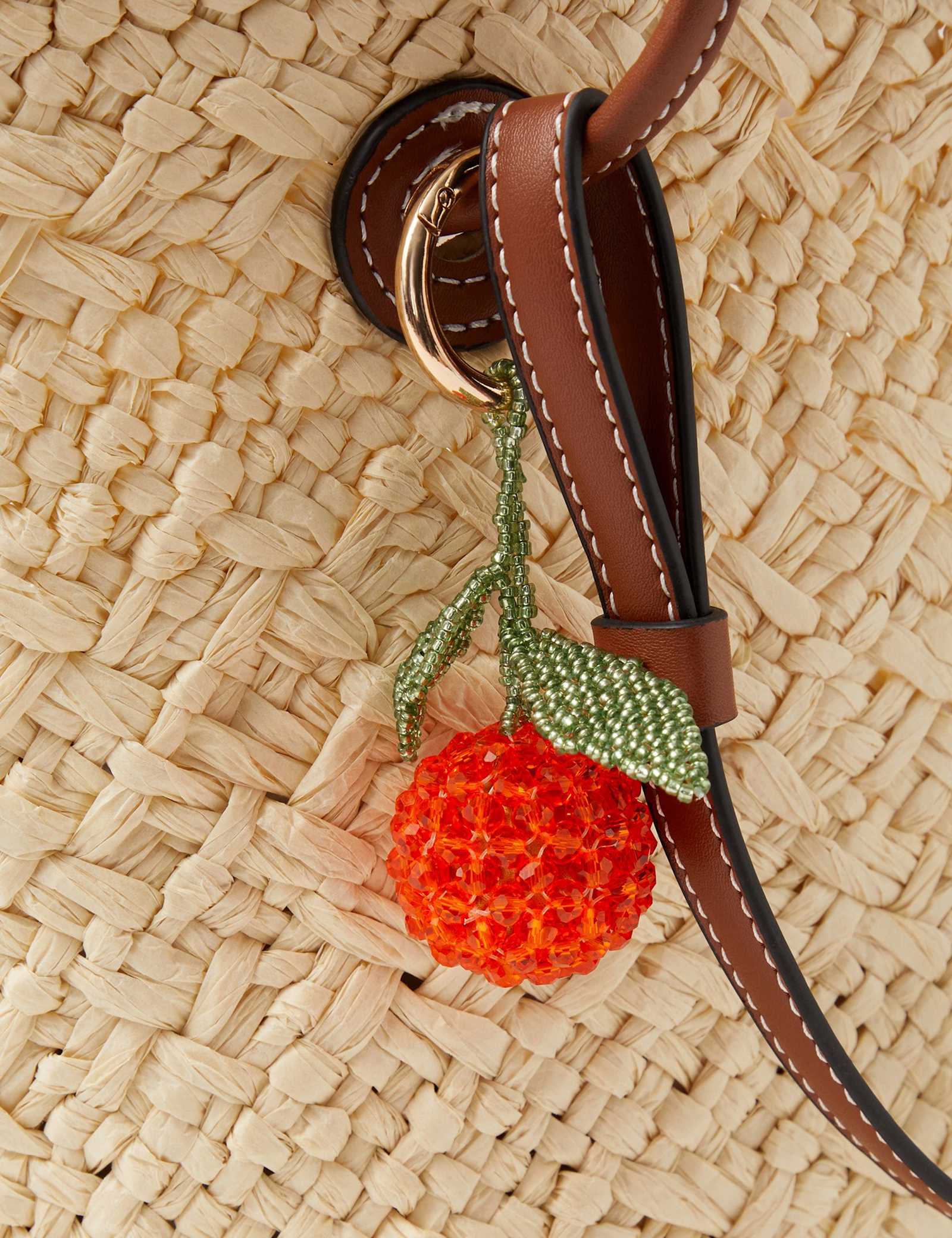 Beaded Orange Keyring - image 3