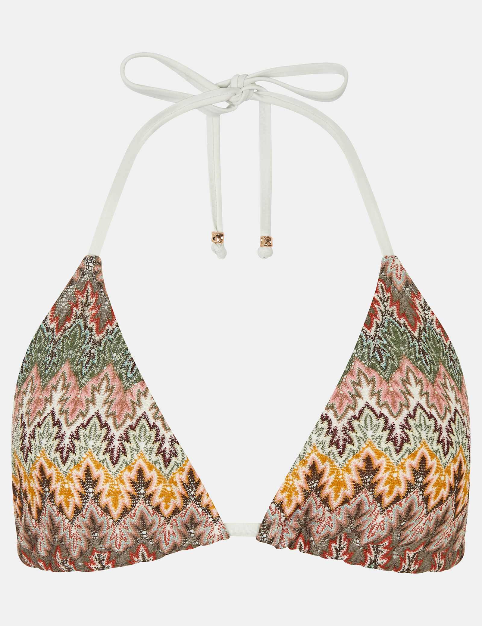 Stitched Halterneck Triangle Bikini Top - image 1