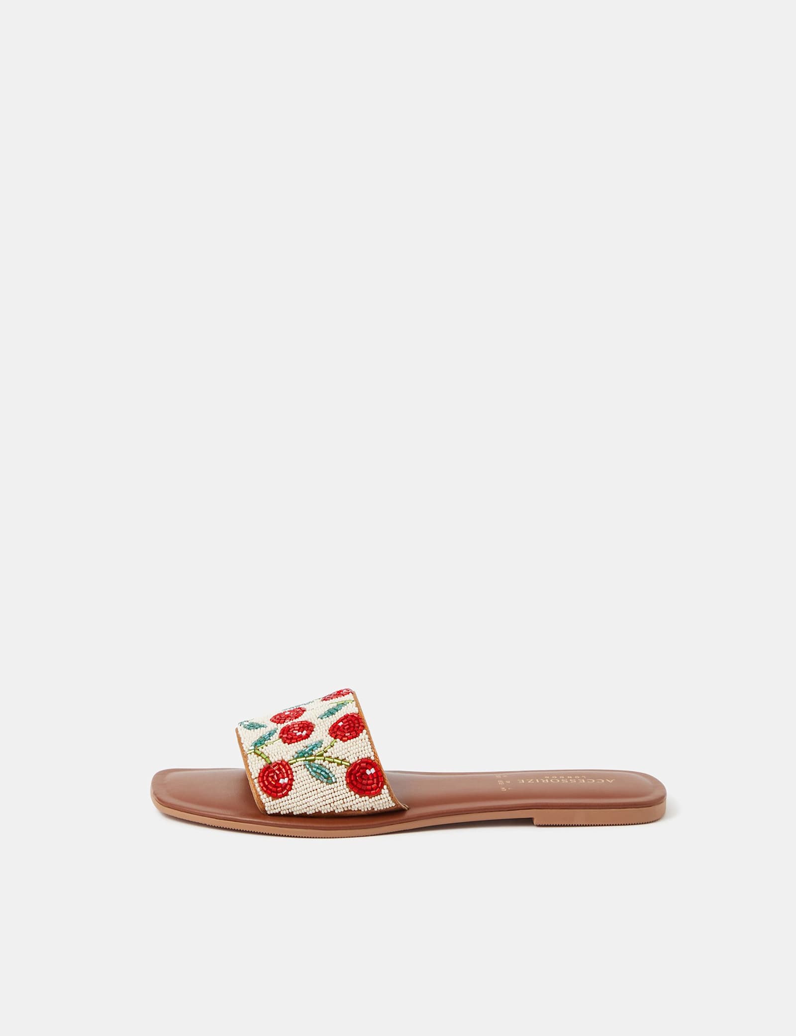 Beaded Cherry Flat Mules - image 3
