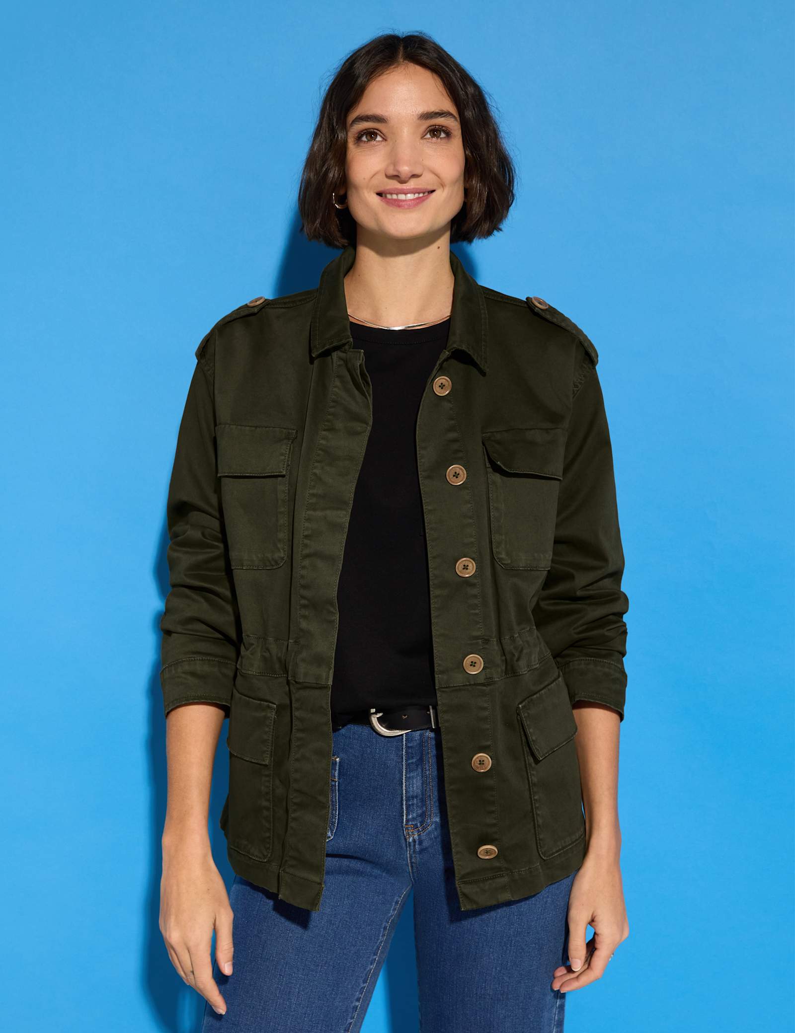 Cotton Rich Collared Cargo Jacket - image 2