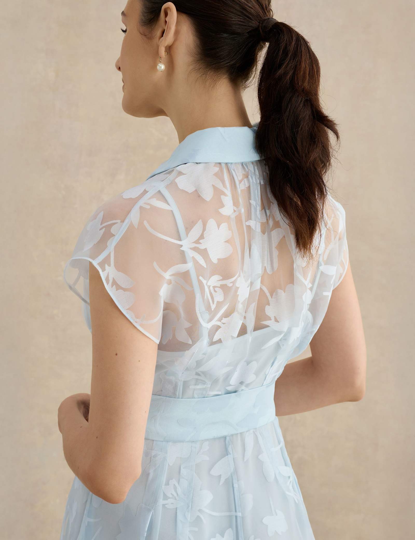 Floral Tie Waist Knee Length Skater Dress - image 5