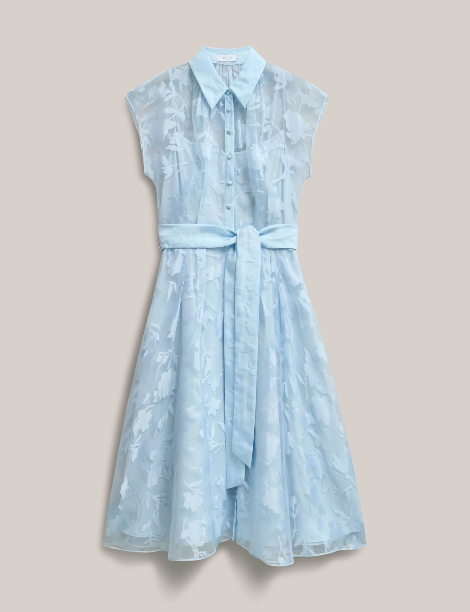 Floral Tie Waist Knee Length Skater Dress - image 2