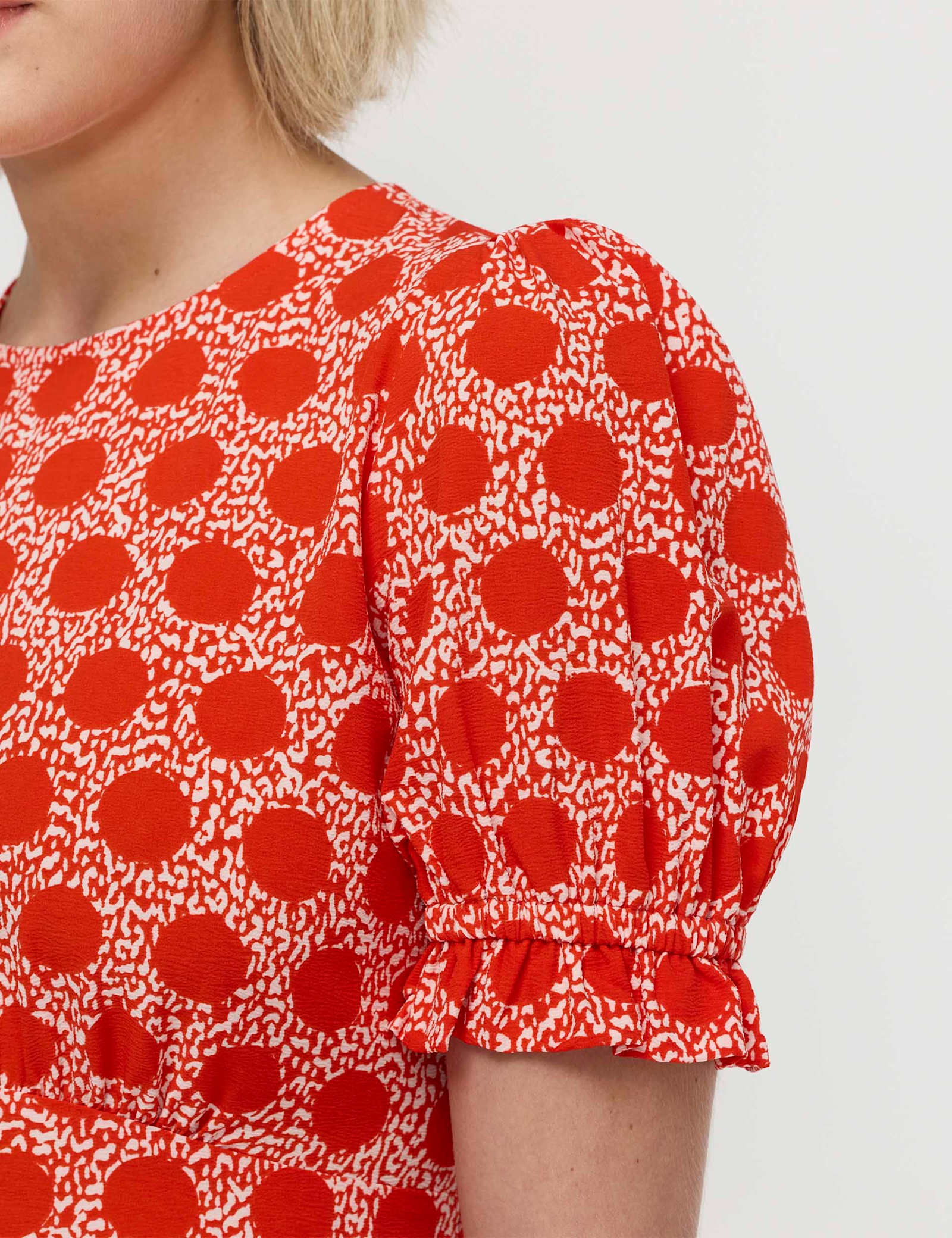 Spot Print Midi Waisted Tea Dress - image 3