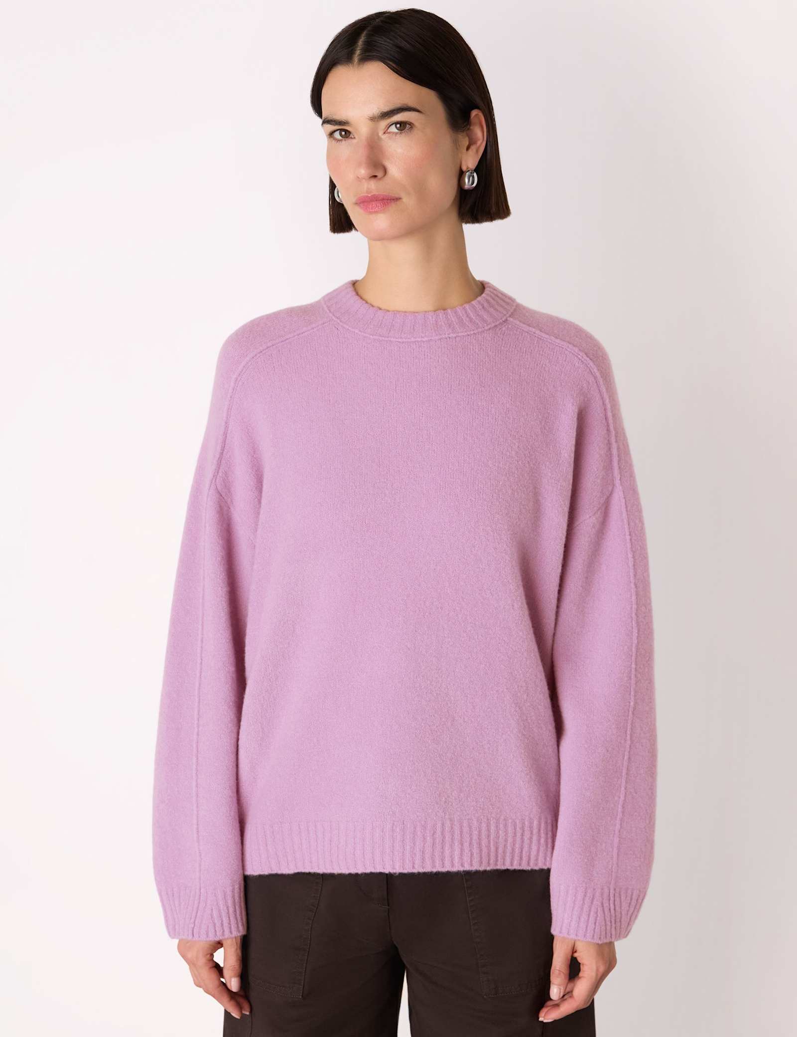 Wool Blend Textured Crew Neck Jumper - image 5
