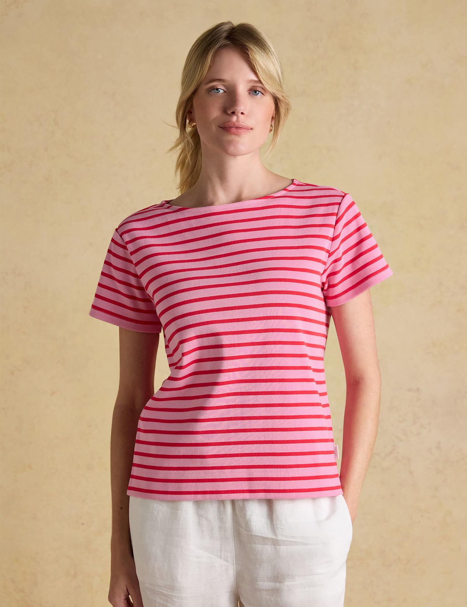 Pure Cotton Striped Slash Neck Top - image 4