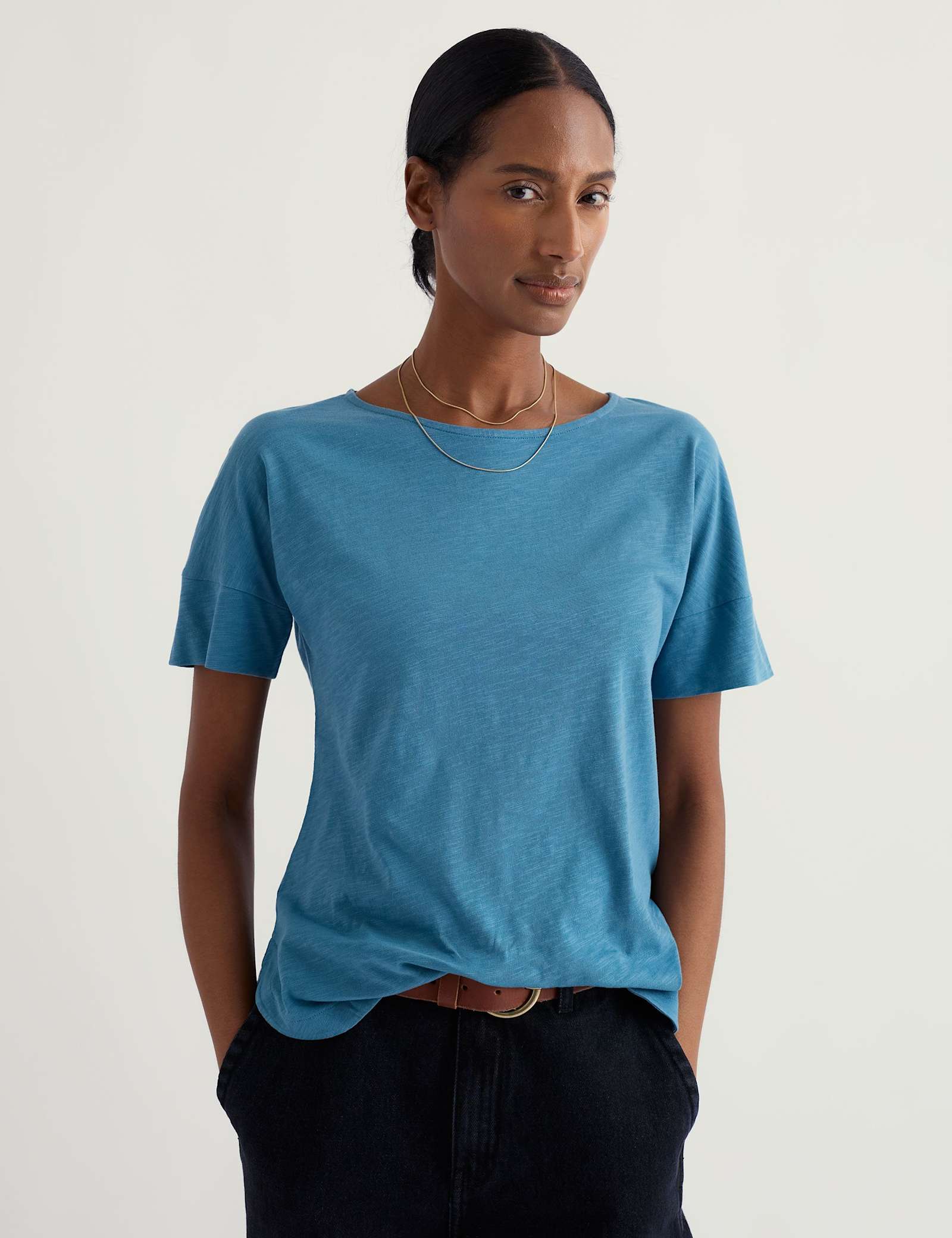 Pure Cotton Scoop Neck T-Shirt - image 5