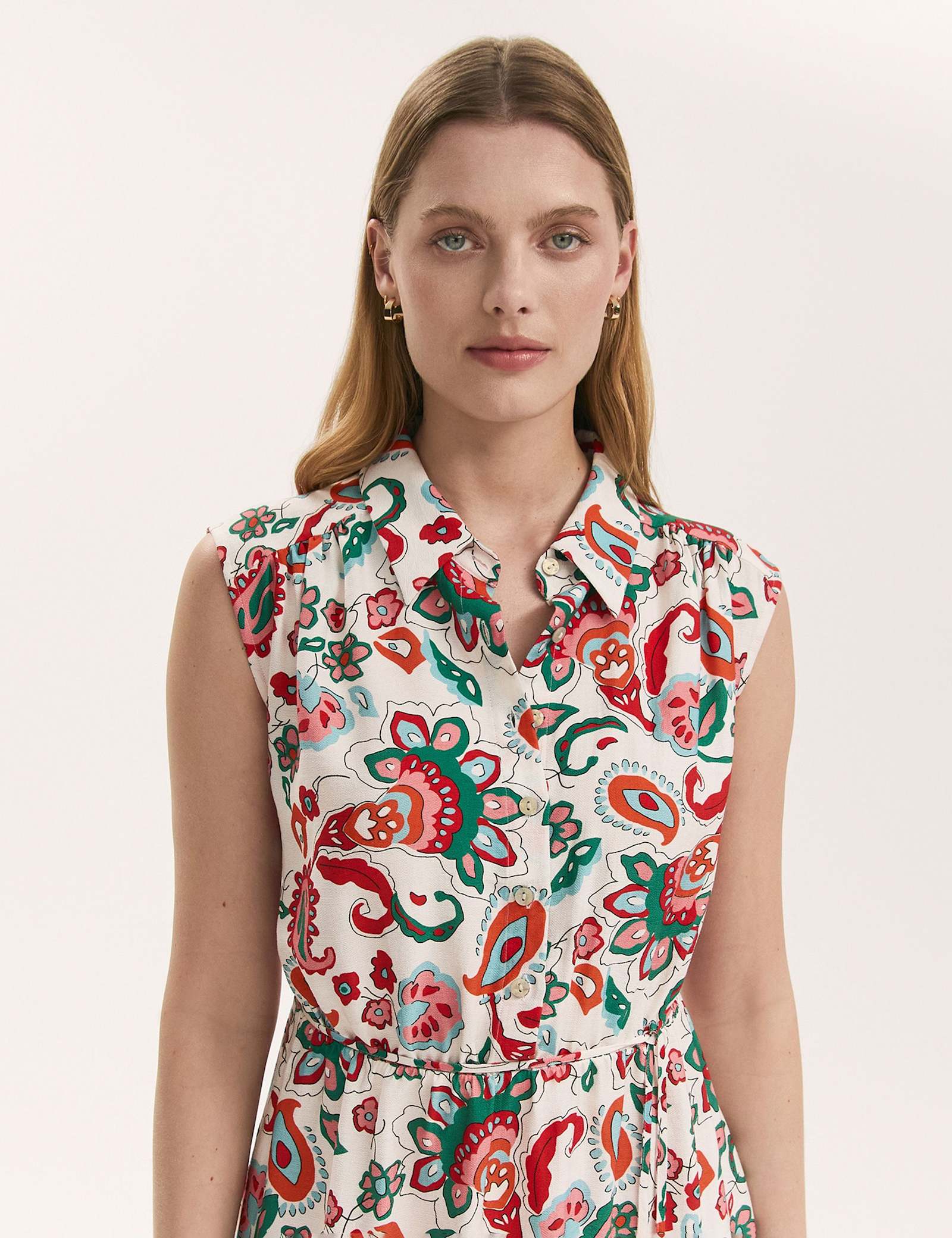 Floral Midi Shirt Dress - image 3