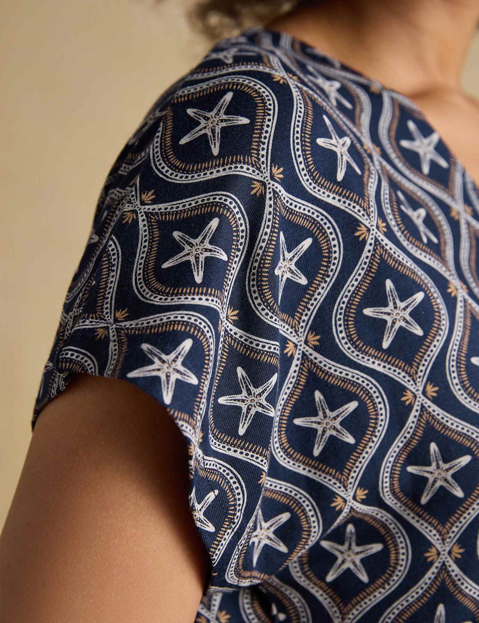 Printed V-Neck Midi Skater Dress - image 4