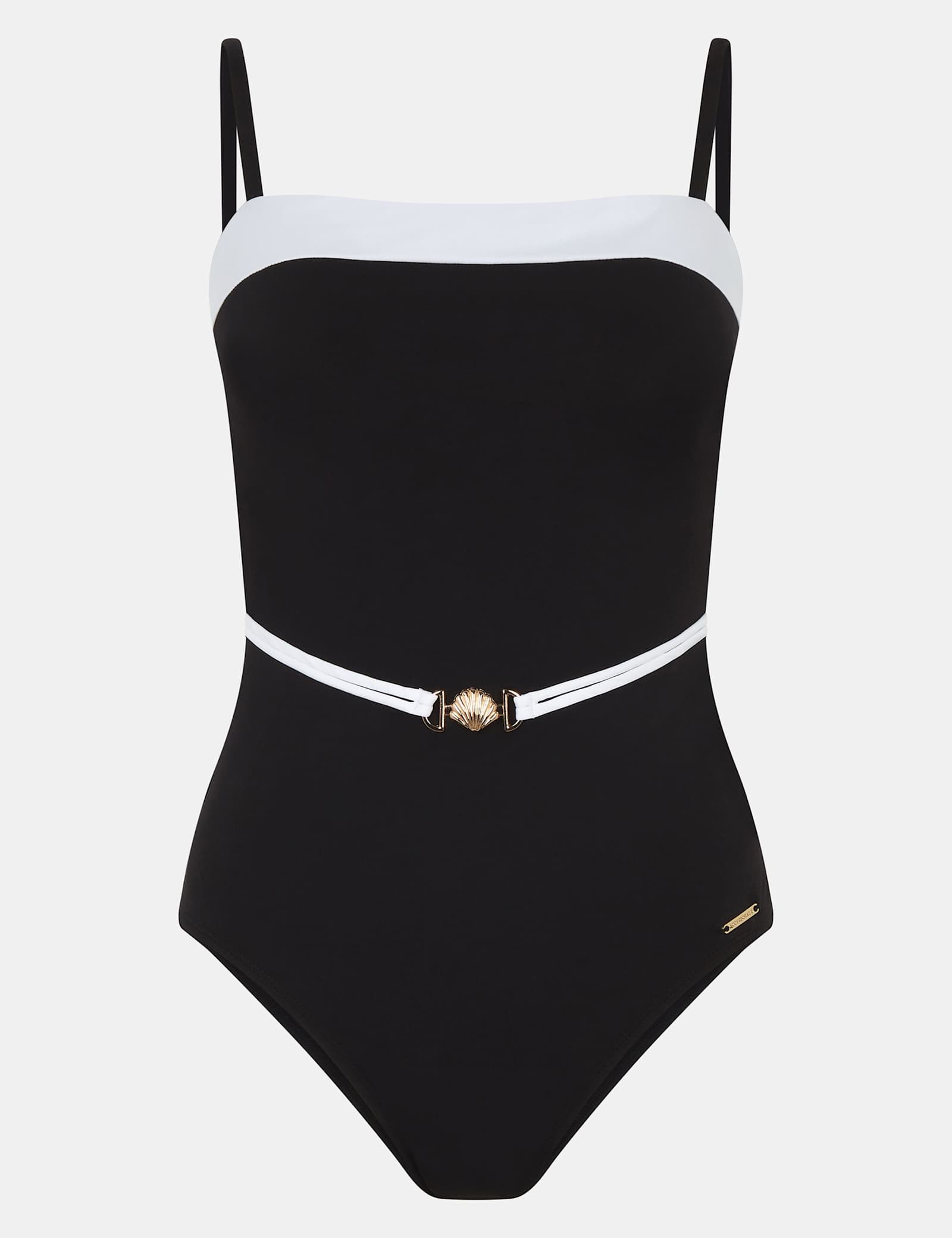 Monochrome Belted Shaping Swimsuit - image 1