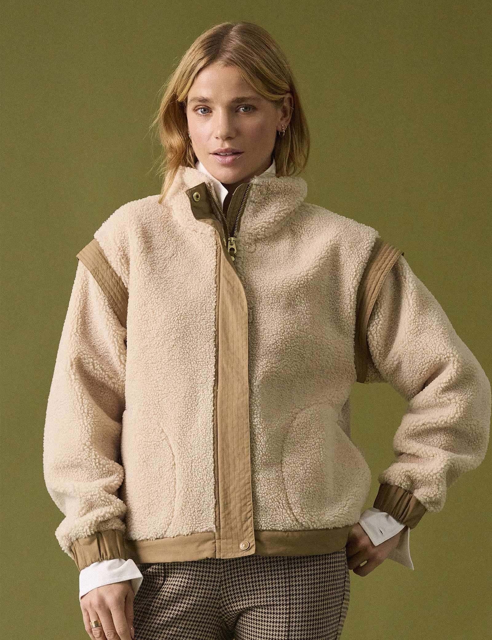 2 in 1 Zip Up Borg Fleece Jacket - image 1
