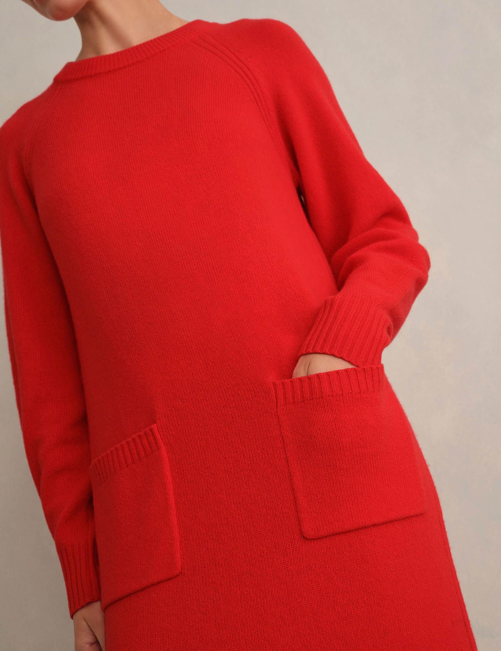 Merino Wool Rich Knitted Midi Jumper Dress - image 3