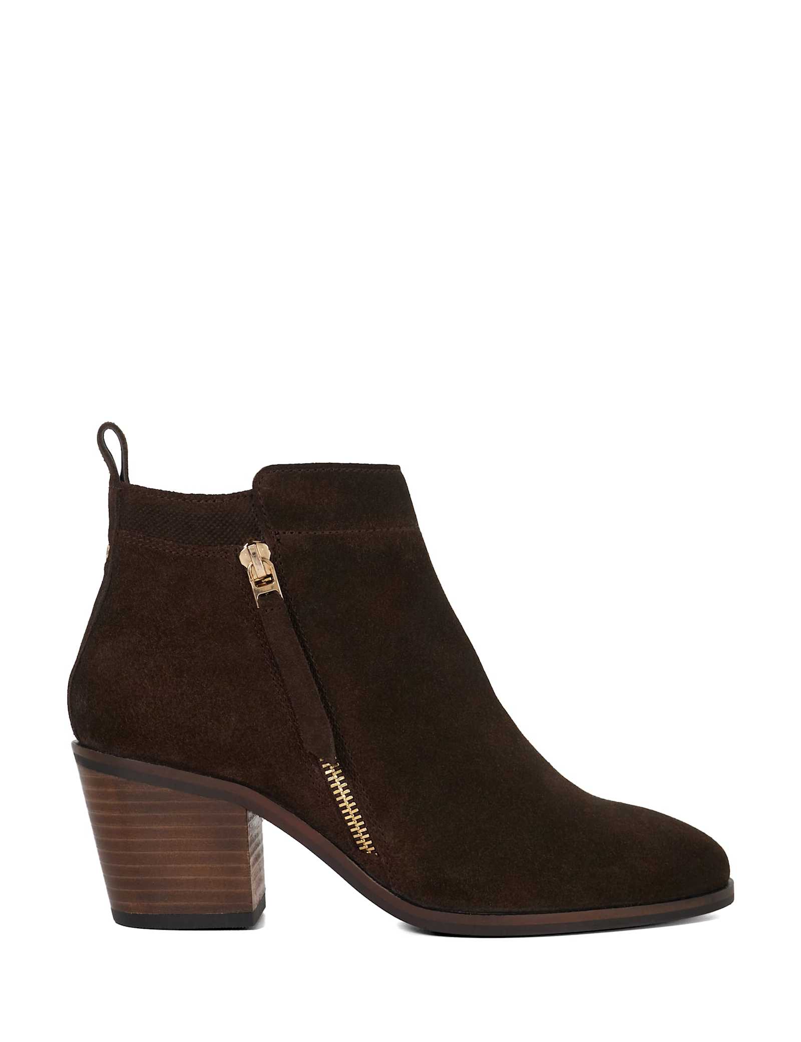 Suede Block Heel Ankle Boots - image 1