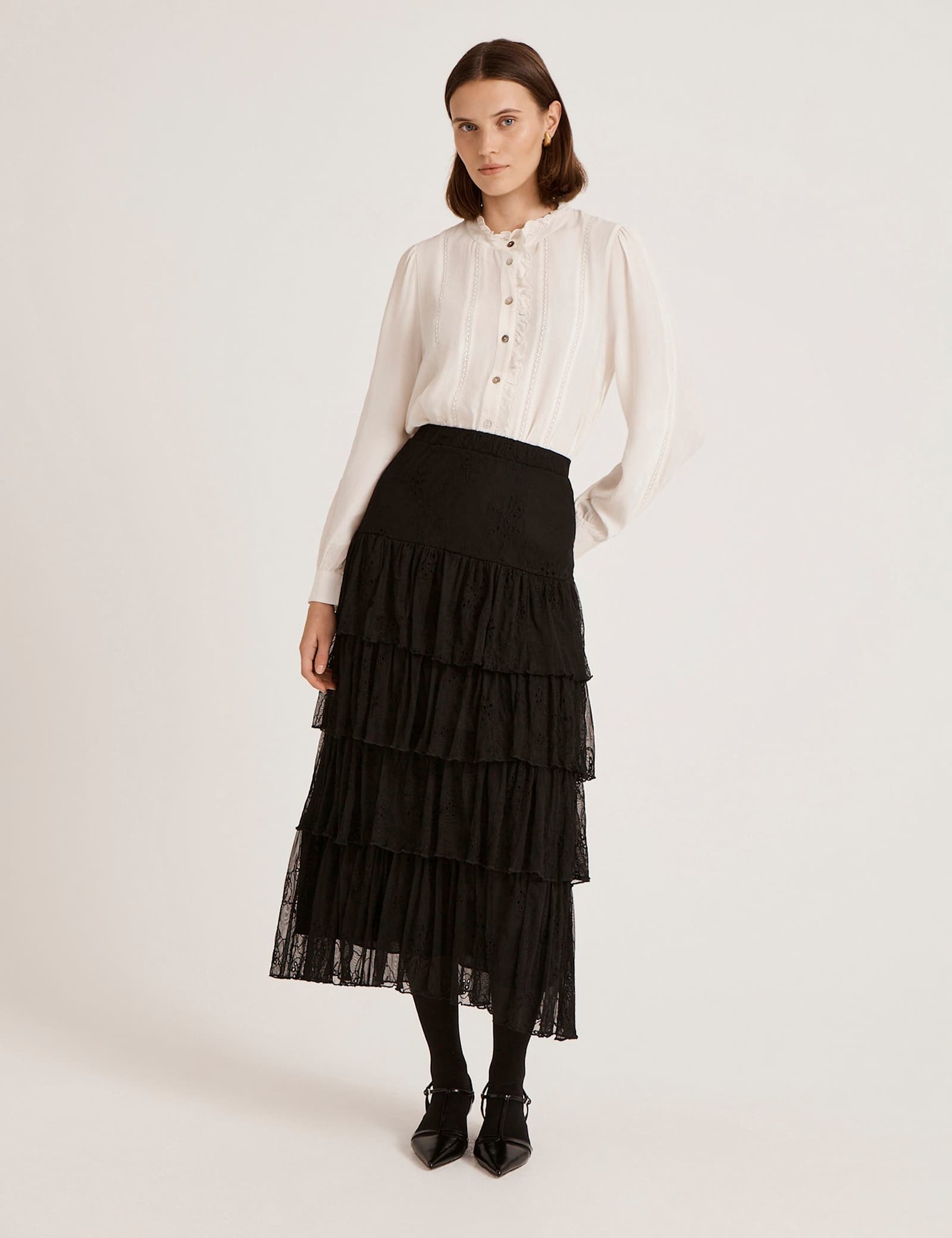 Broderie Midaxi Tiered Skirt - image 1