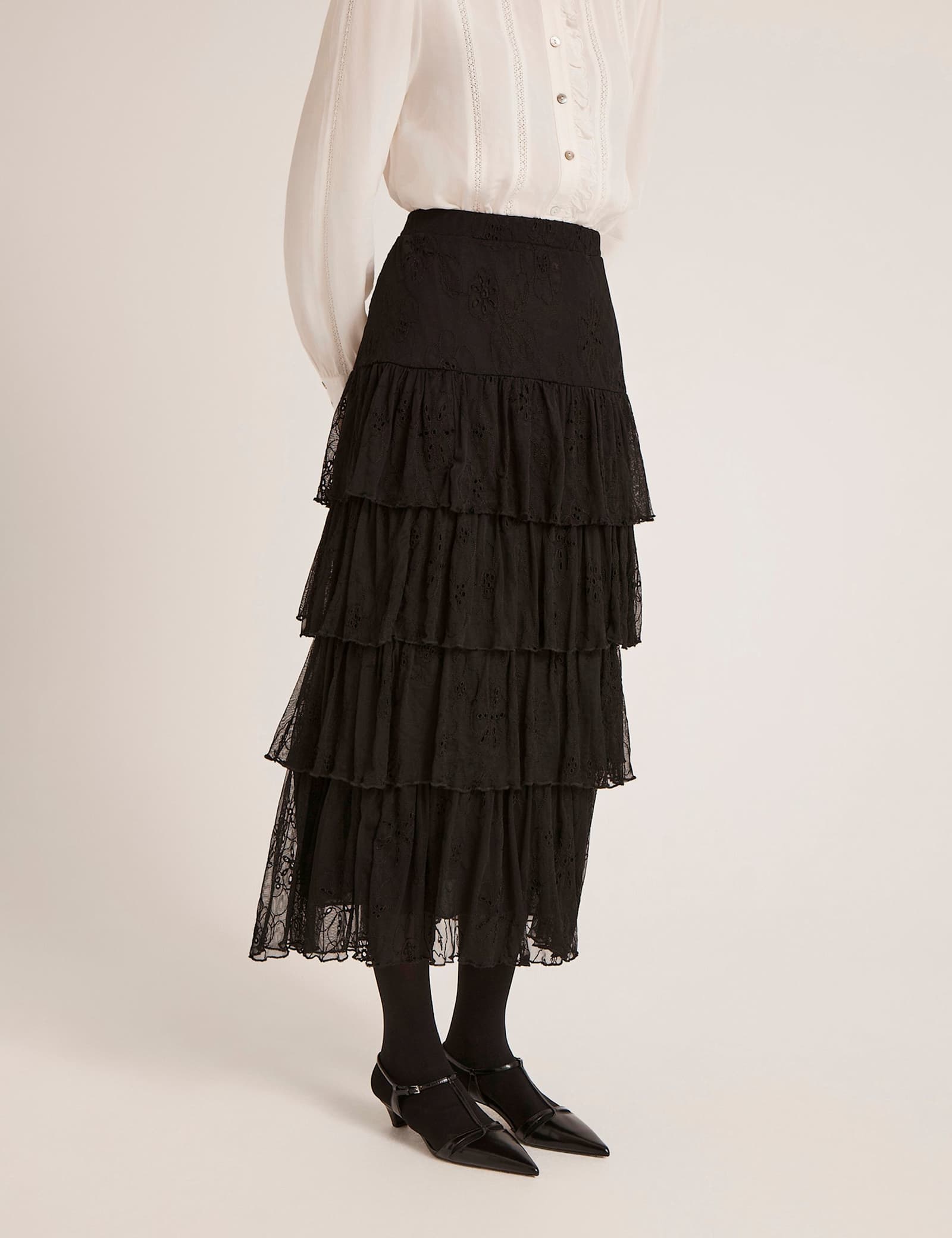 Broderie Midaxi Tiered Skirt - image 2