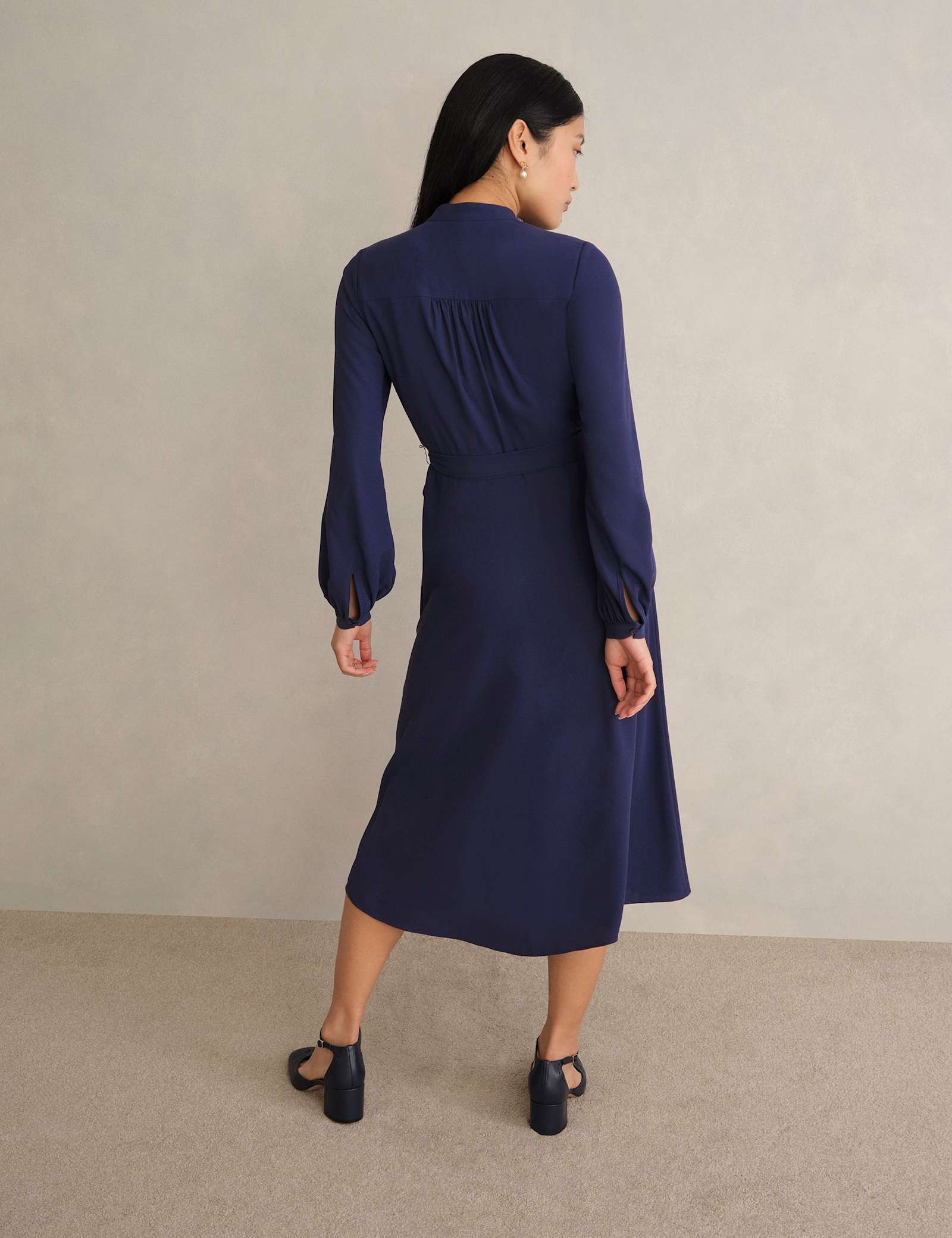 V-Neck Midi Wrap Dress - image 5