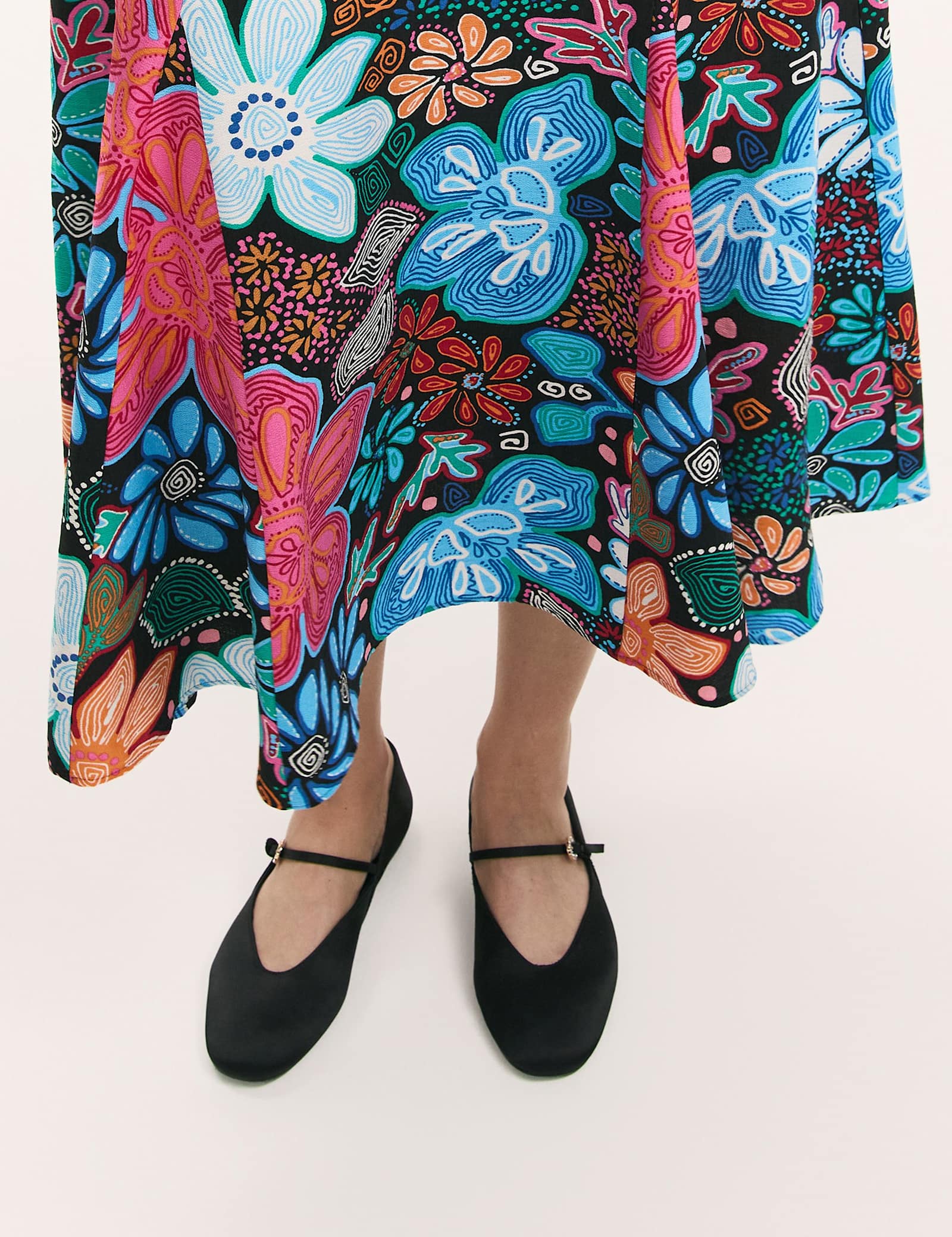 Floral Midi A-Line Skirt - image 4