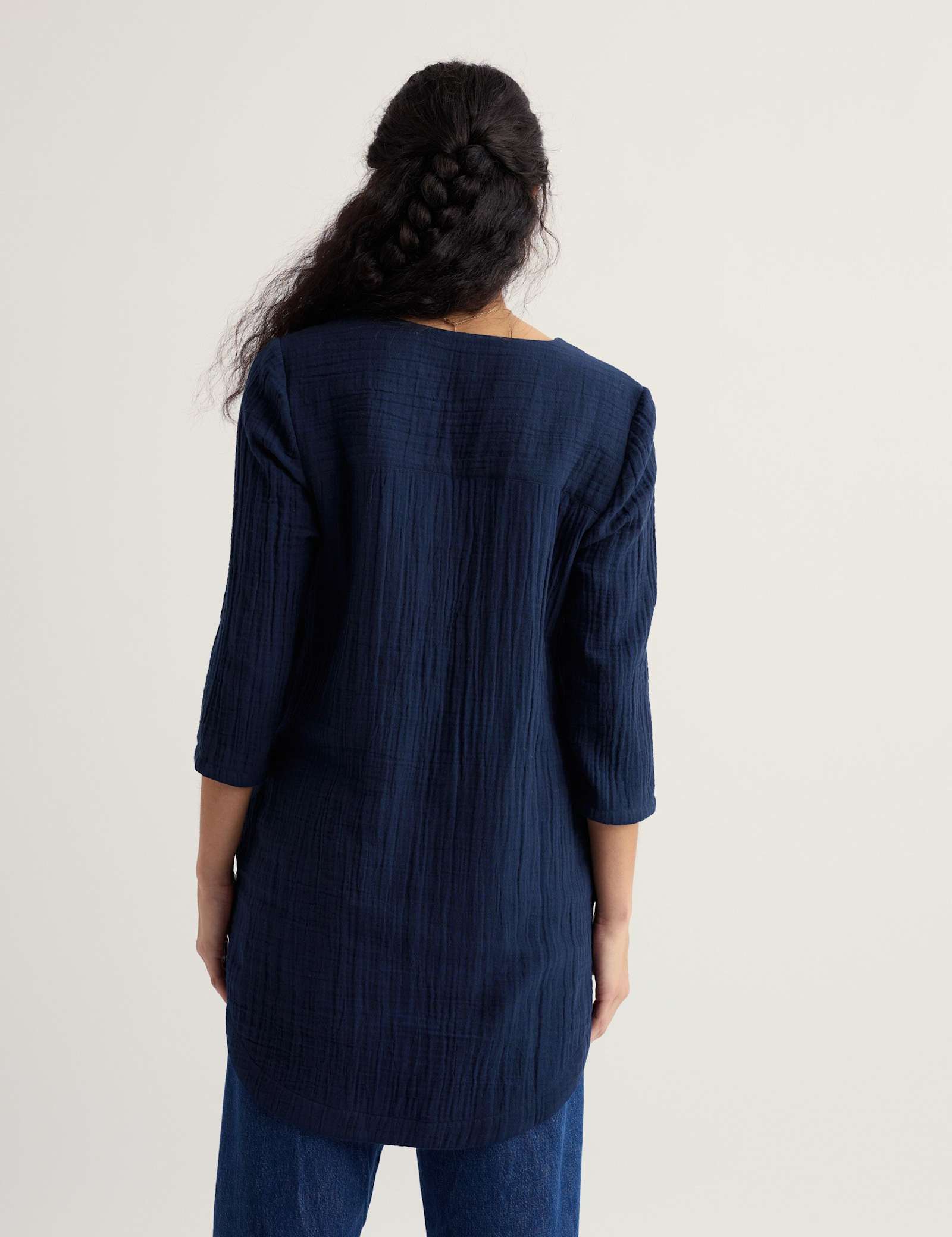 Pure Cotton Textured Notch Neck Relaxed Tunic - image 3
