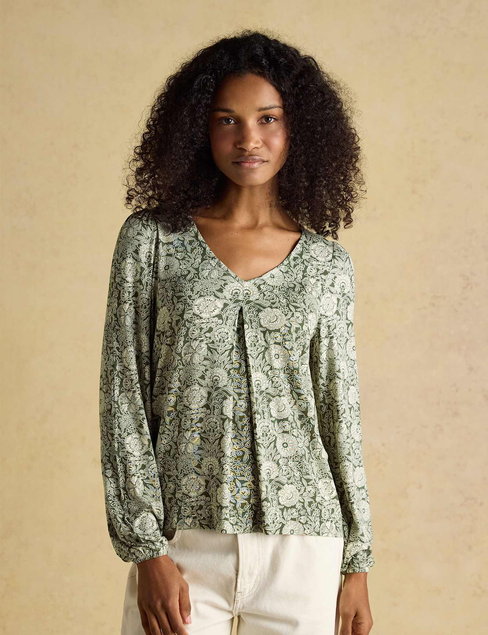 Floral V-Neck Top - image 1