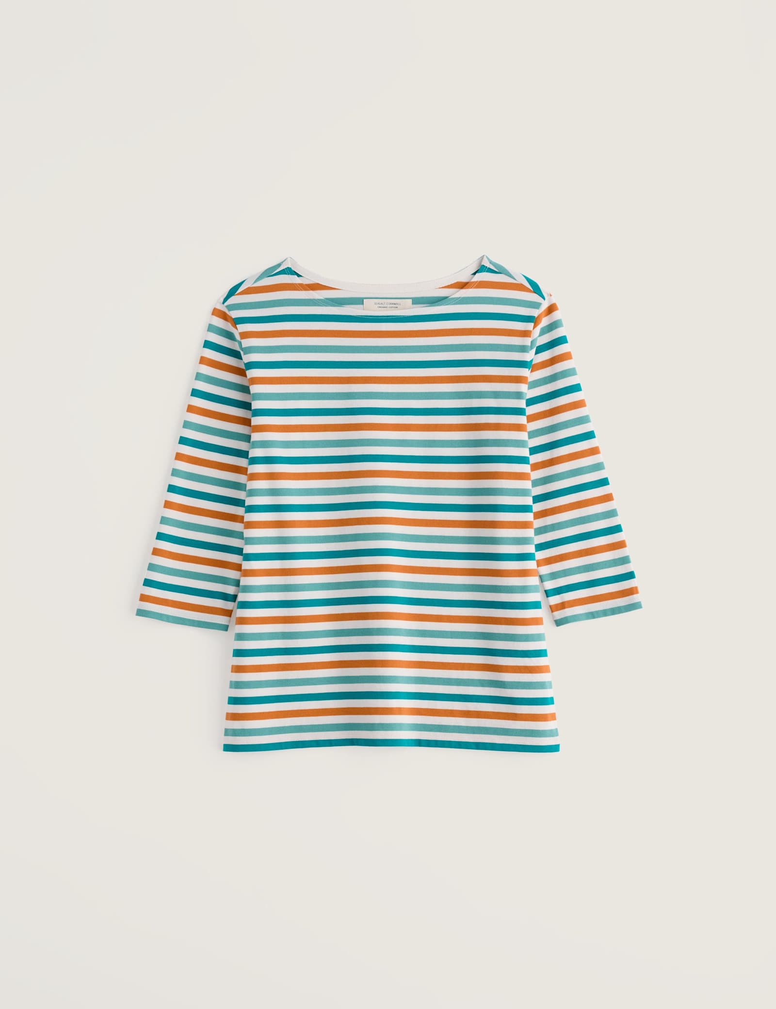 Pure Cotton Striped Slash Neck Top - image 1