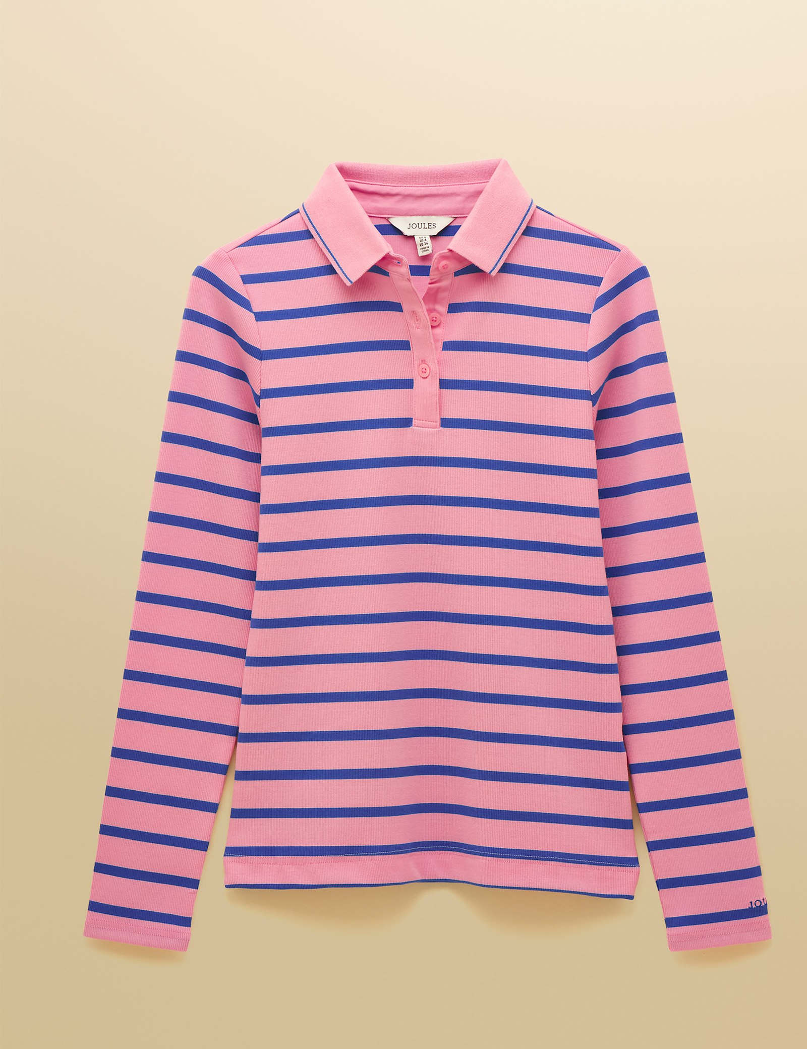 Cotton Rich Ribbed Striped Polo Shirt - image 1