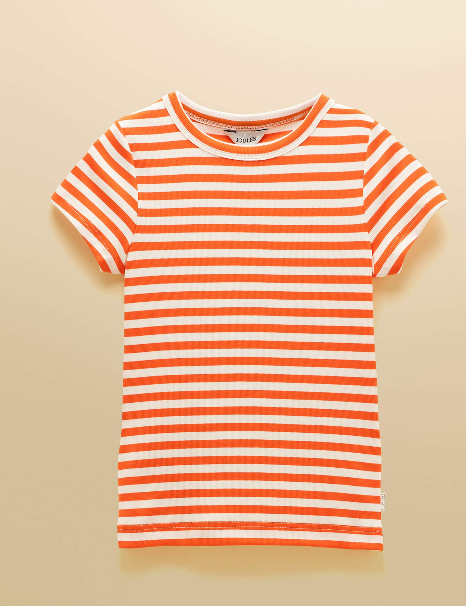 Cotton Rich Ribbed Striped Crew Neck T-Shirt - image 1