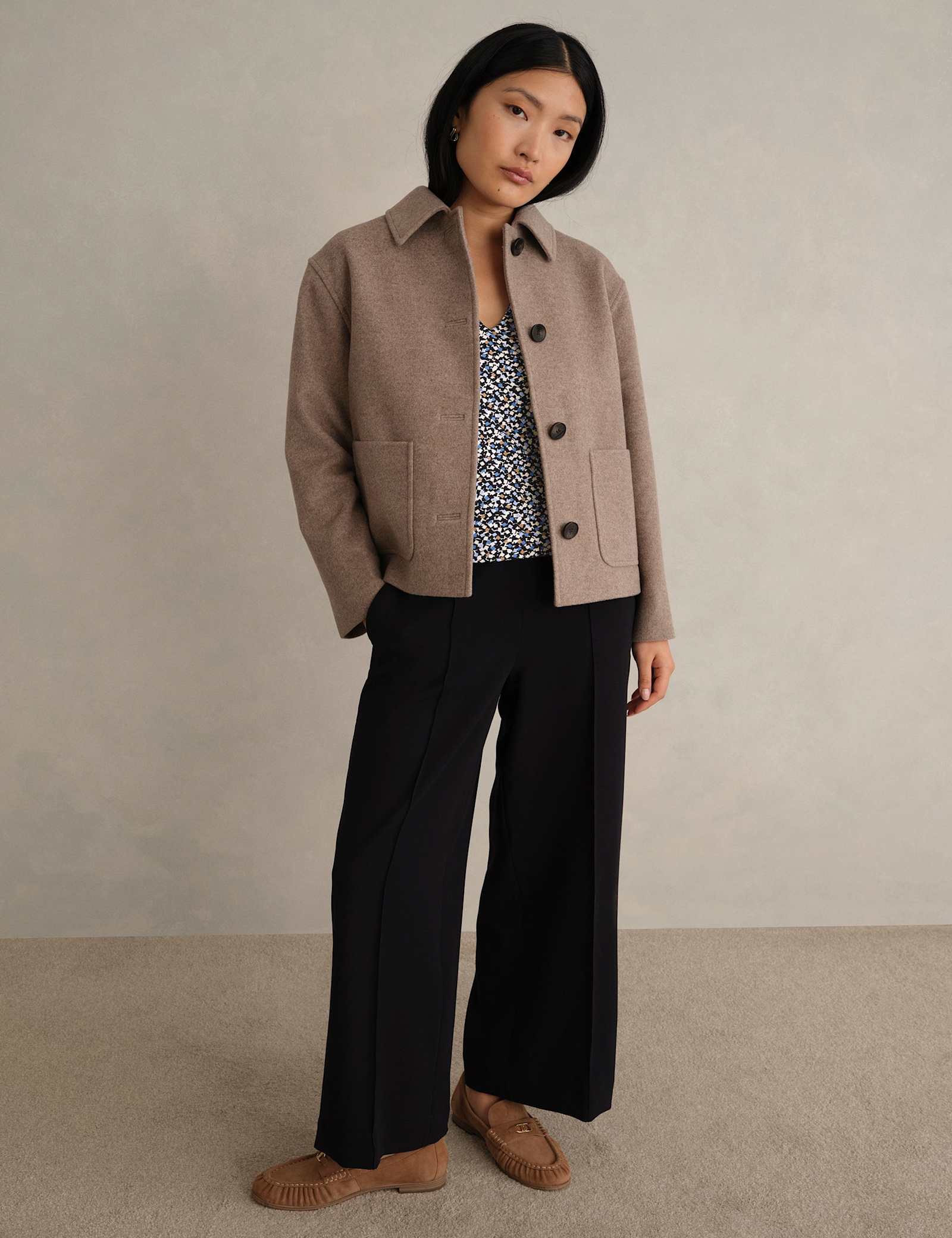 Printed V-Neck Top - image 5