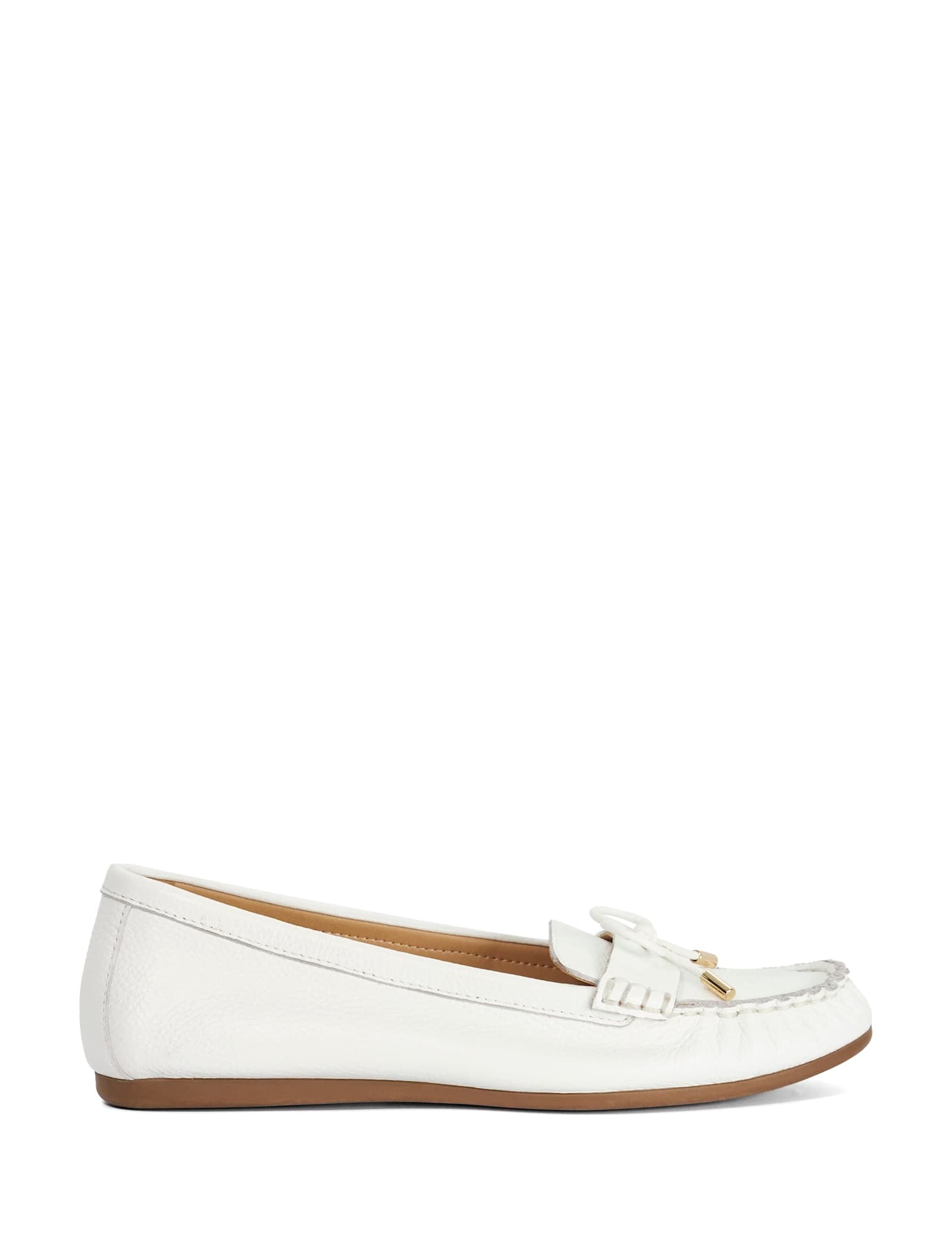 Leather Bow Flat Loafers - image 1