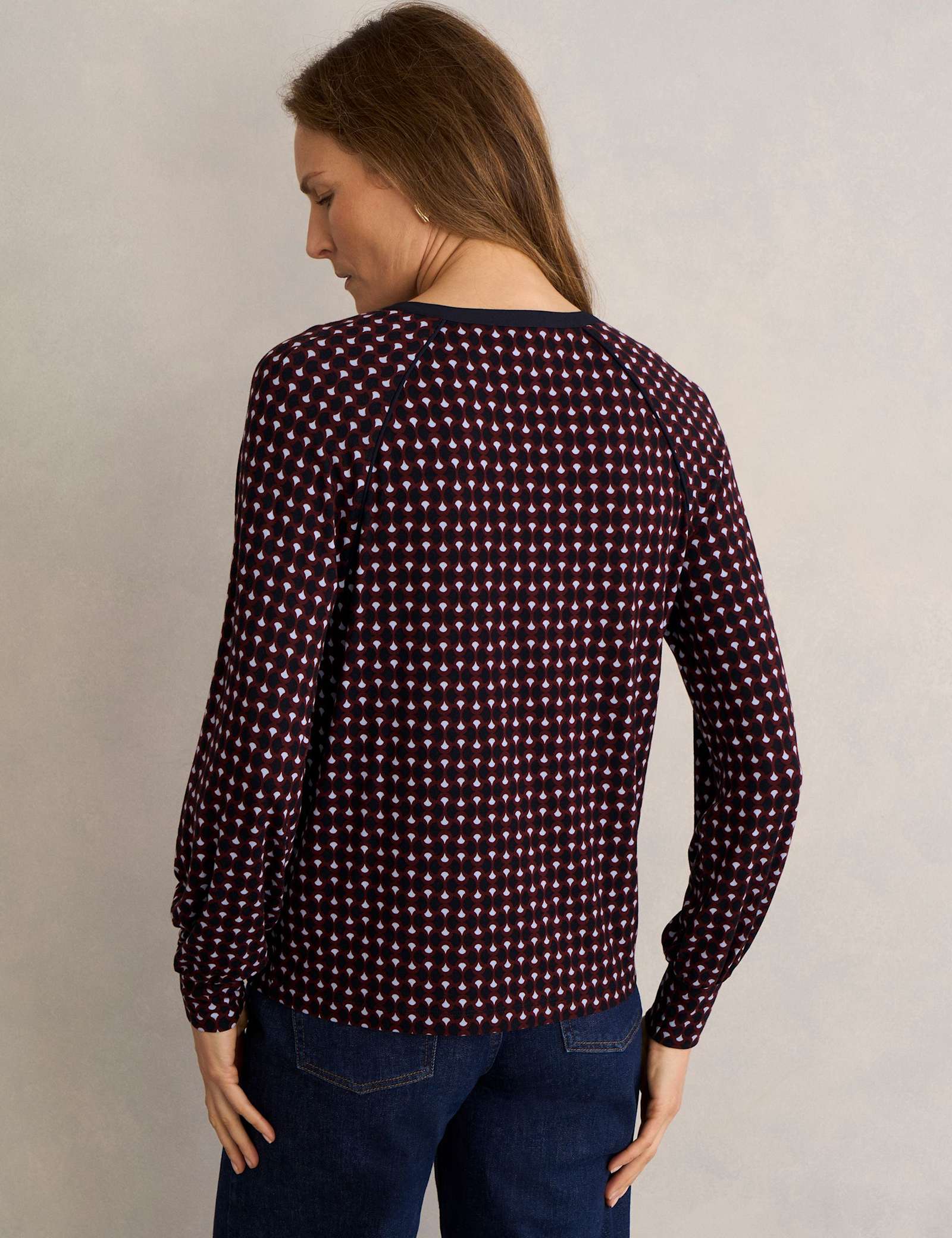 Geometric V-Neck Blouse - image 5