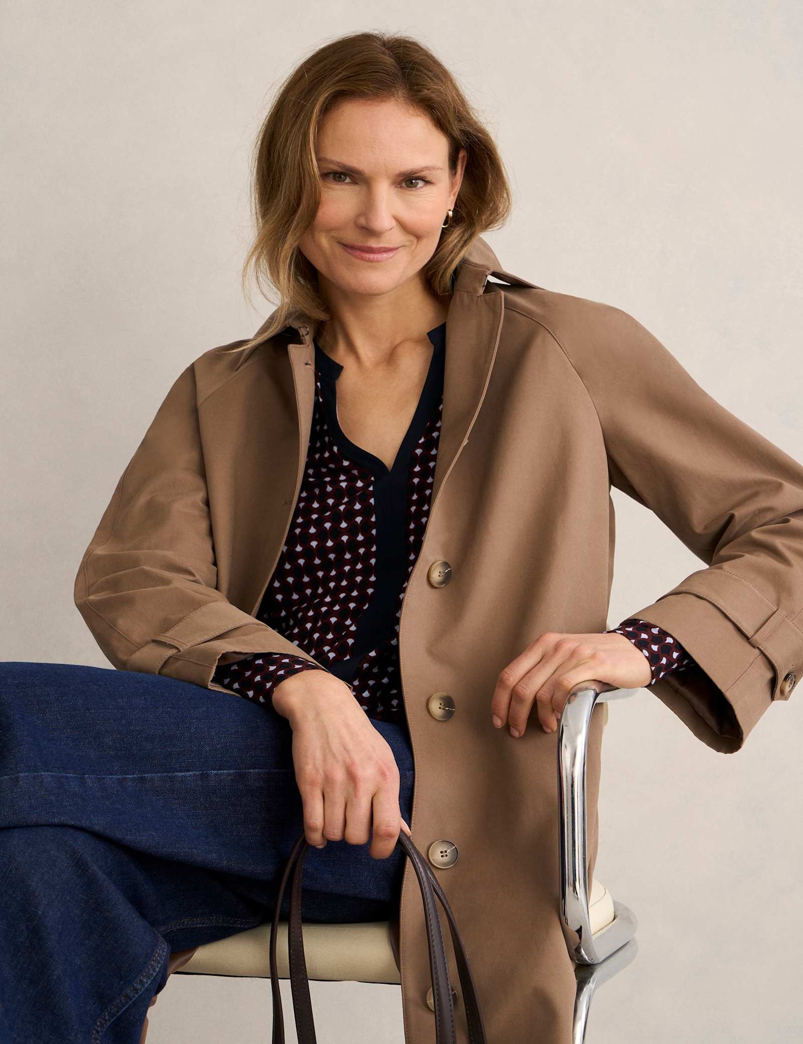 Geometric V-Neck Blouse - image 4