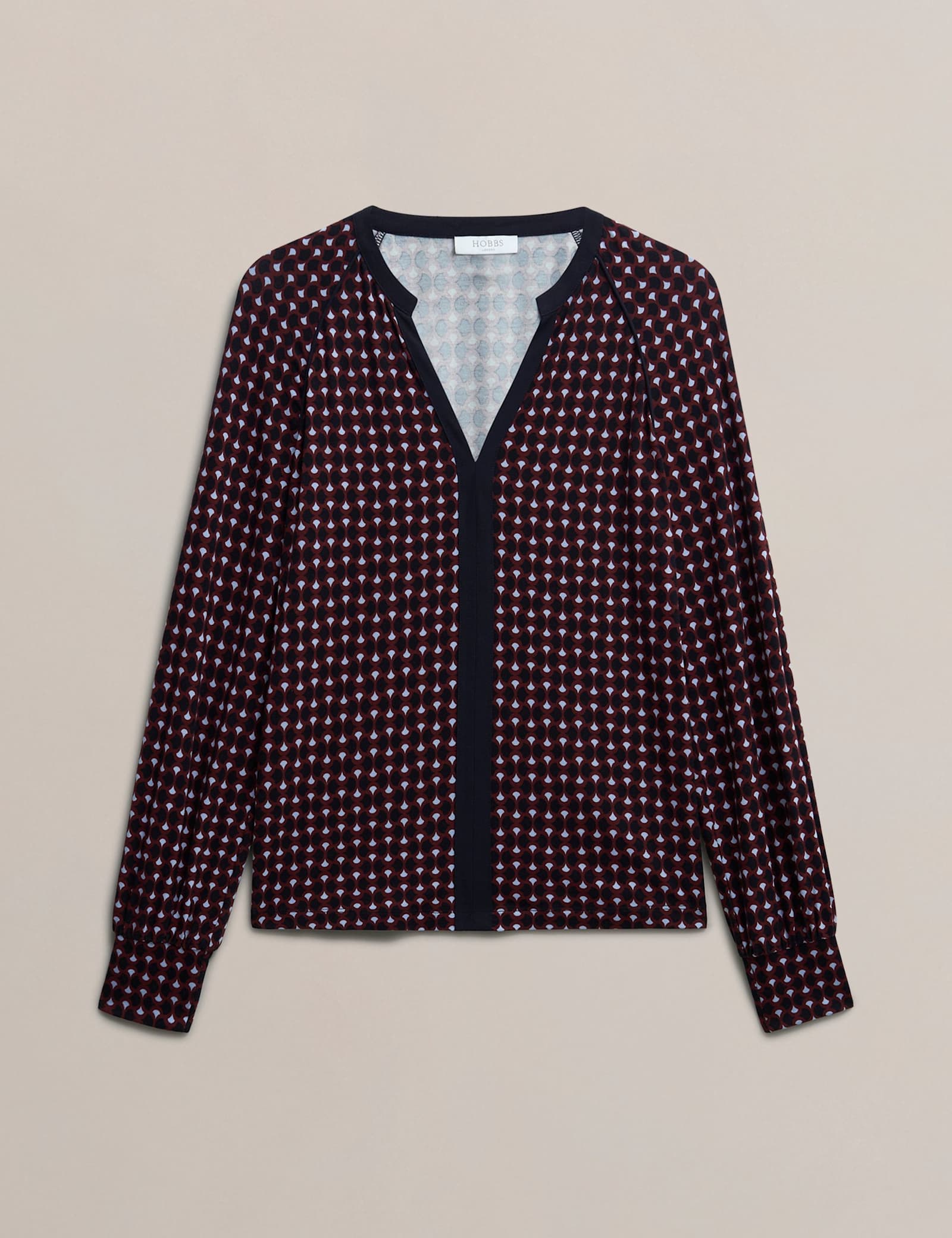 Geometric V-Neck Blouse - image 1