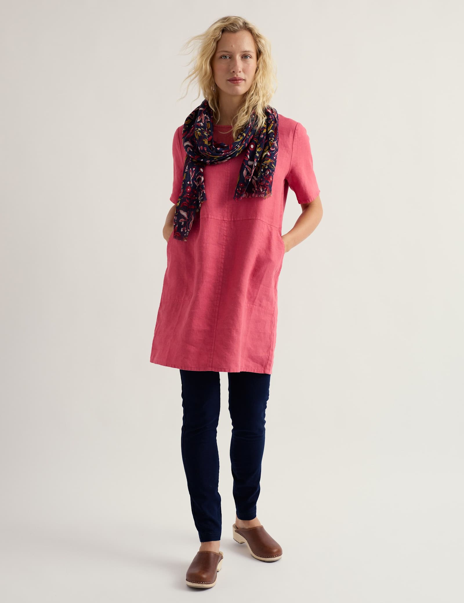 Pure Linen Floral Scoop Neck Tunic - image 2