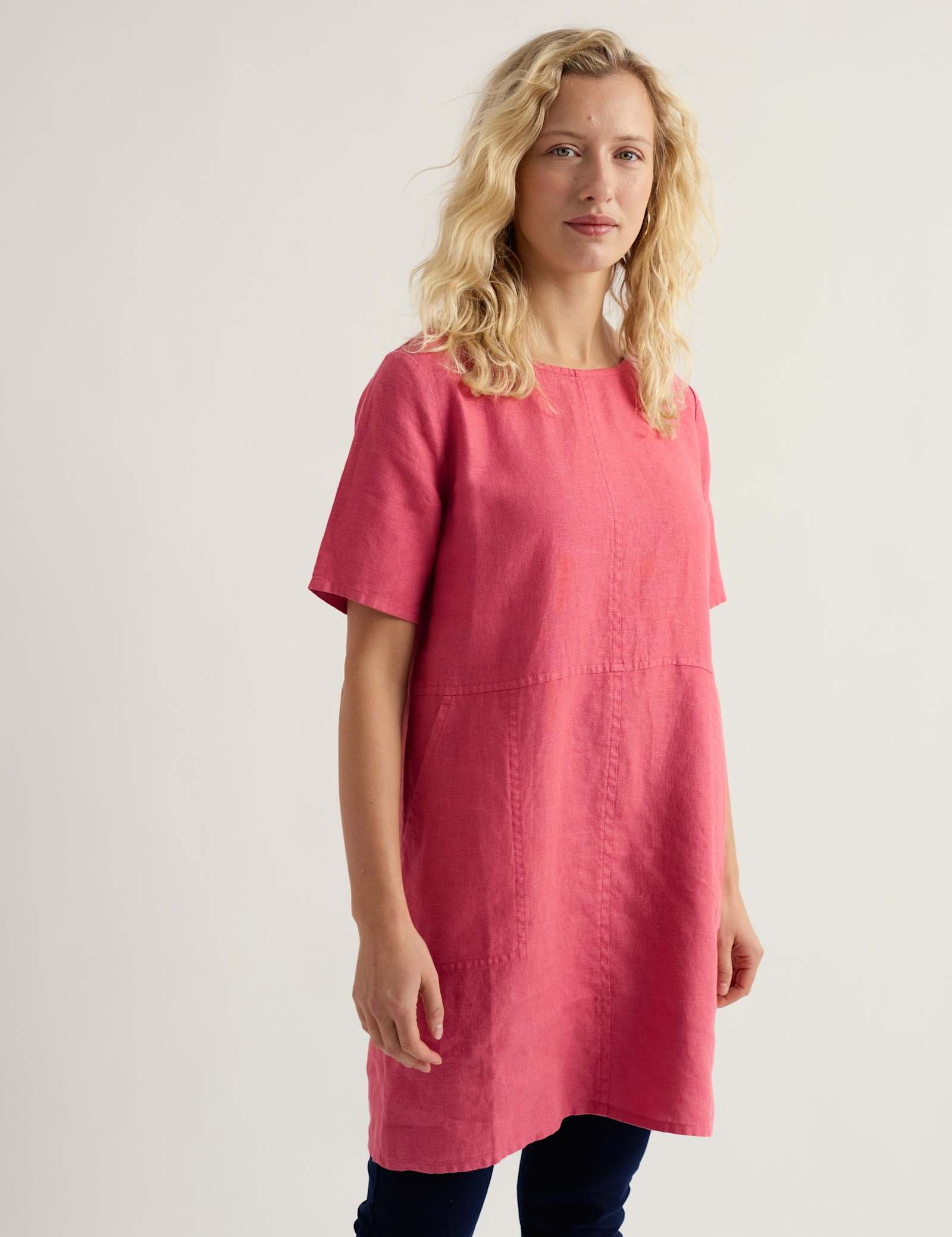 Pure Linen Floral Scoop Neck Tunic - image 4