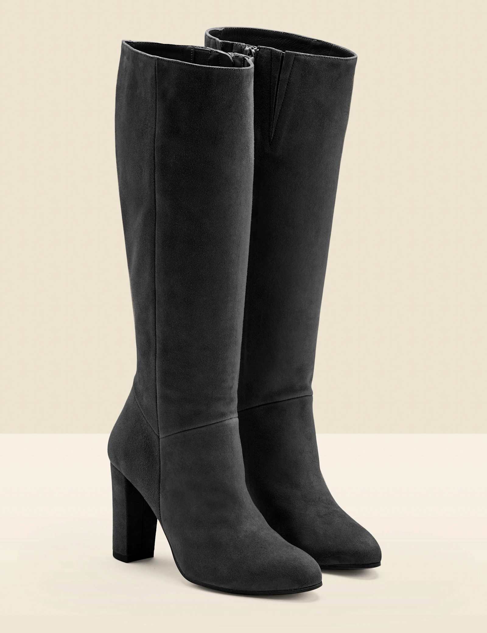Suede Block Heel Knee High Boots - image 3