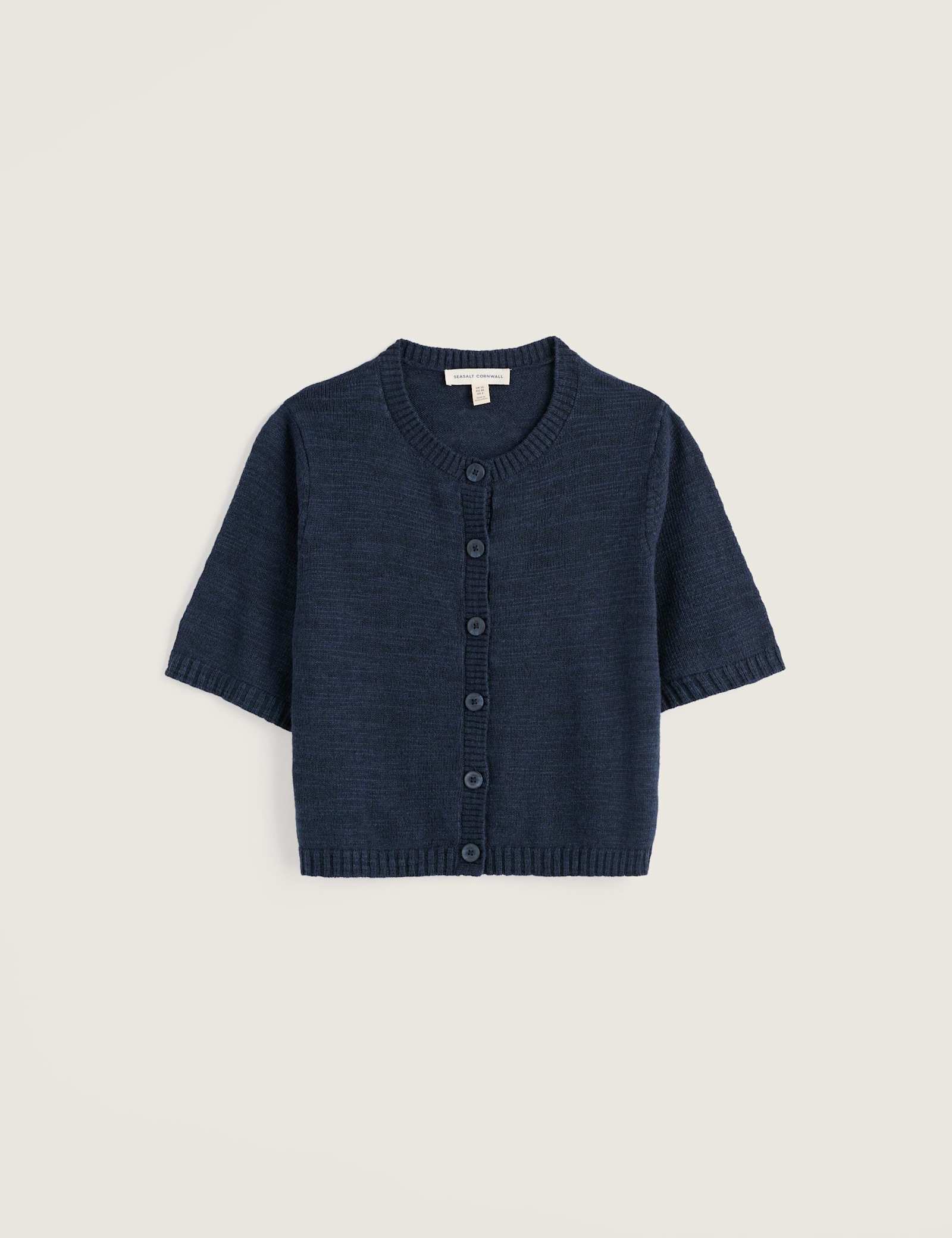 Cotton Rich Relaxed Cardigan with Linen - image 2