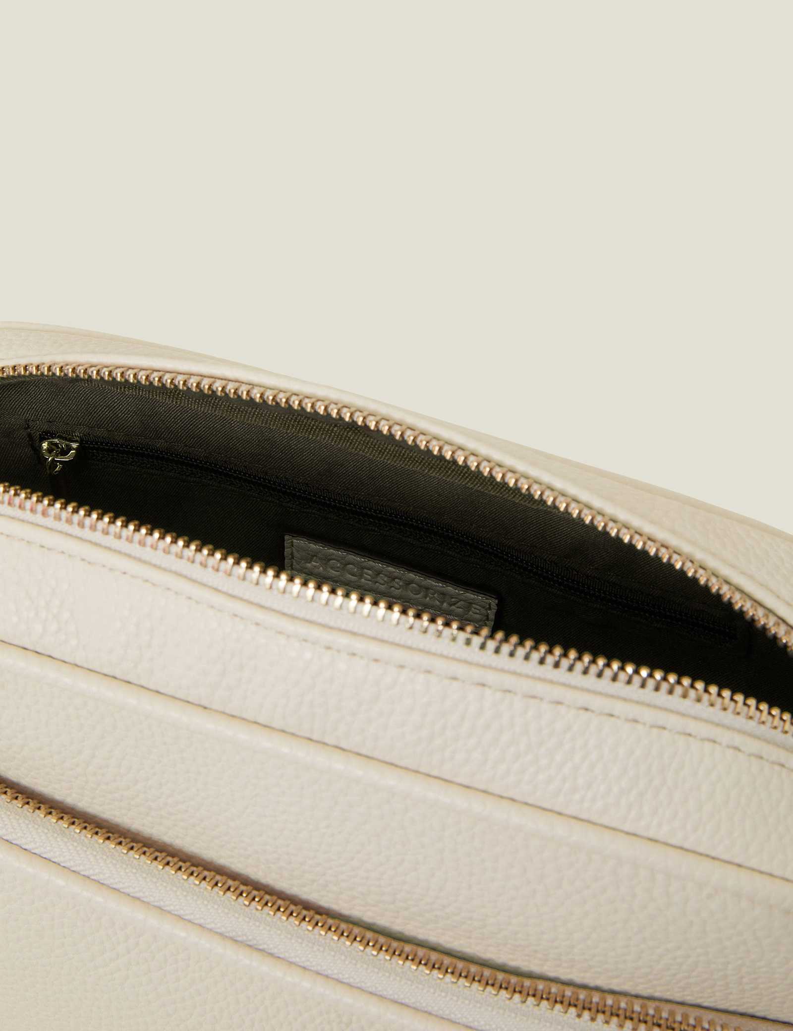 Faux Leather Double Zip Cross Body Camera Bag - image 2